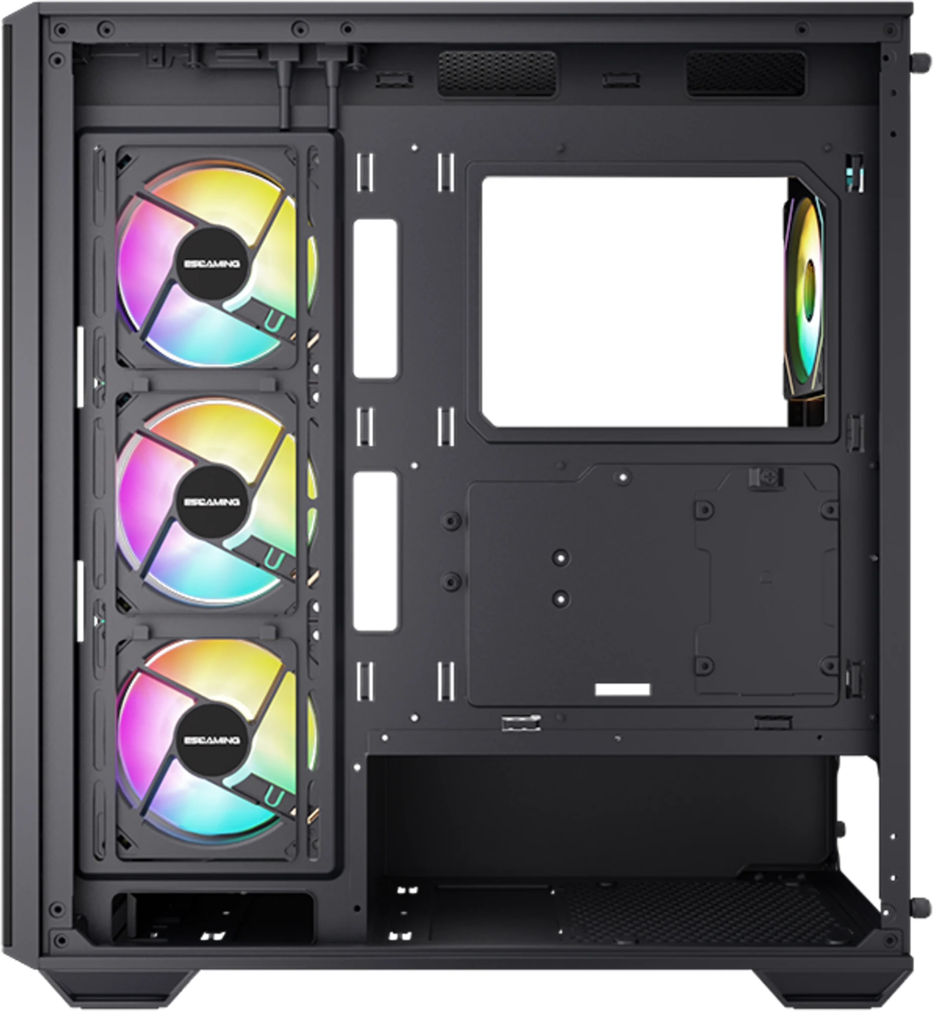 Imagen 4 de GABINETE GAMER ESGAMING GILGAMESH 270deg | Micro ATX / ITX | 6 ARGB | Controlado