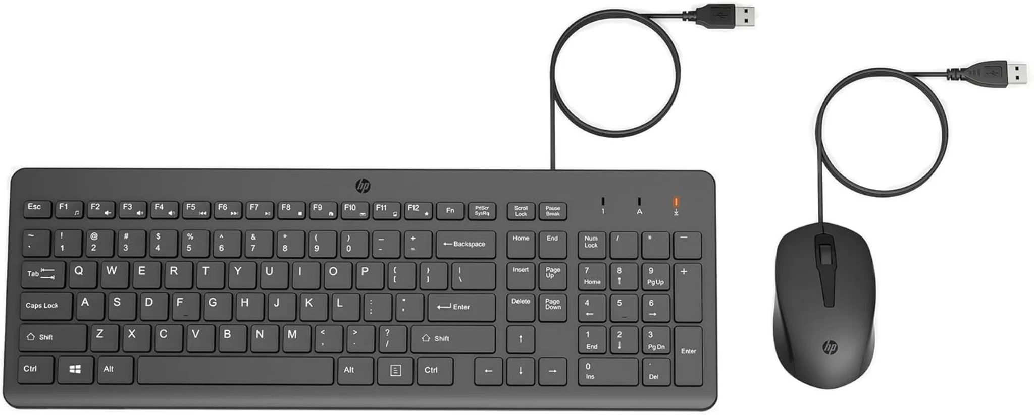 Imagen 2 de Kit Teclado Mouse Alámbrico HP 150, Optico 1600DPI USB Color Negro