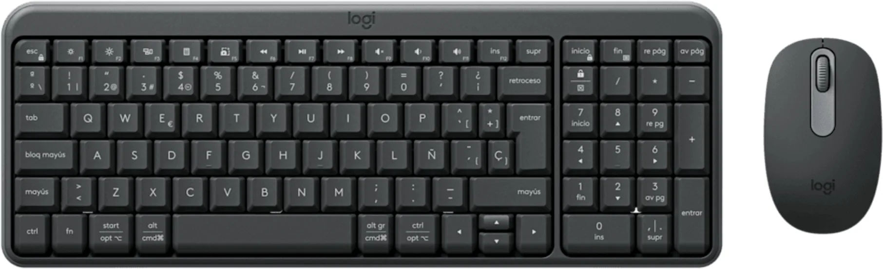 Imagen 0 de Kit Teclado Mouse Inalámbrico Logitech MK250 Compact, Qwerty Bluetooth Grafito