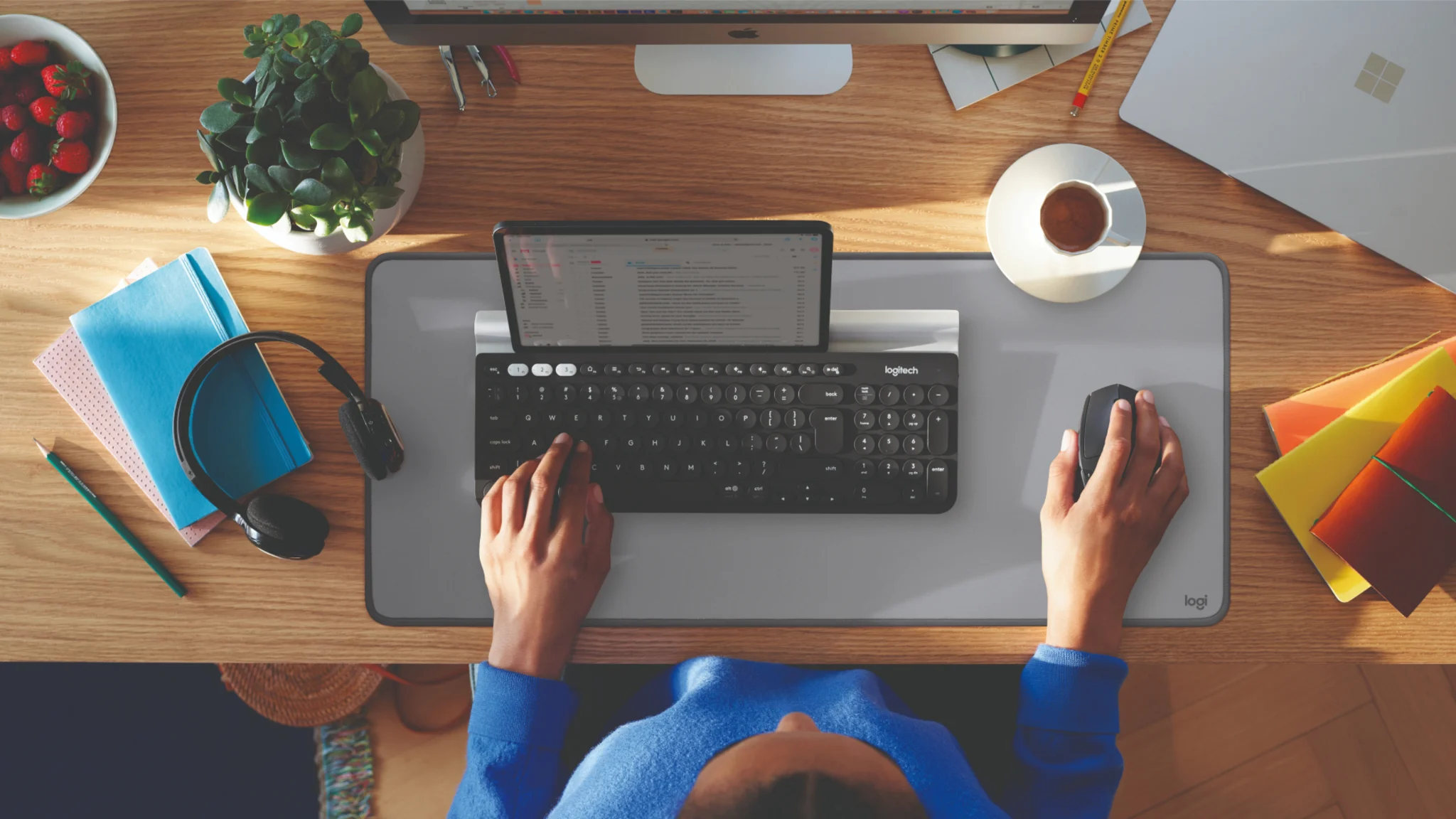 Imagen 8 de Logitech Desk Mat Studio Series - Alfombrilla de raton - gris medio