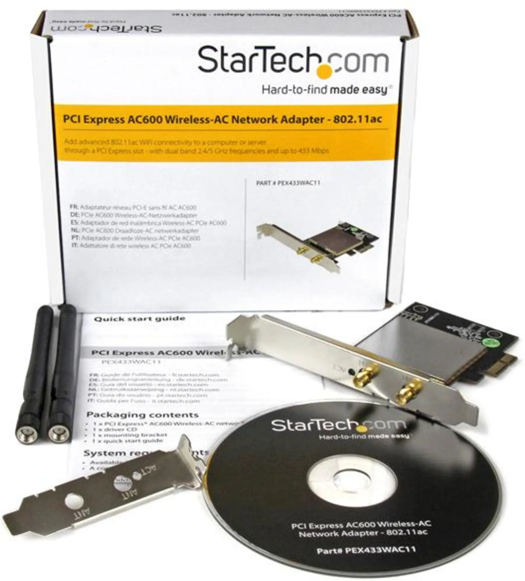 Imagen 5 de Tarjeta PCIe AC600 Wireless AC600 StarTech Dual Band 2.4GHz (150Mbps) and 5GHz