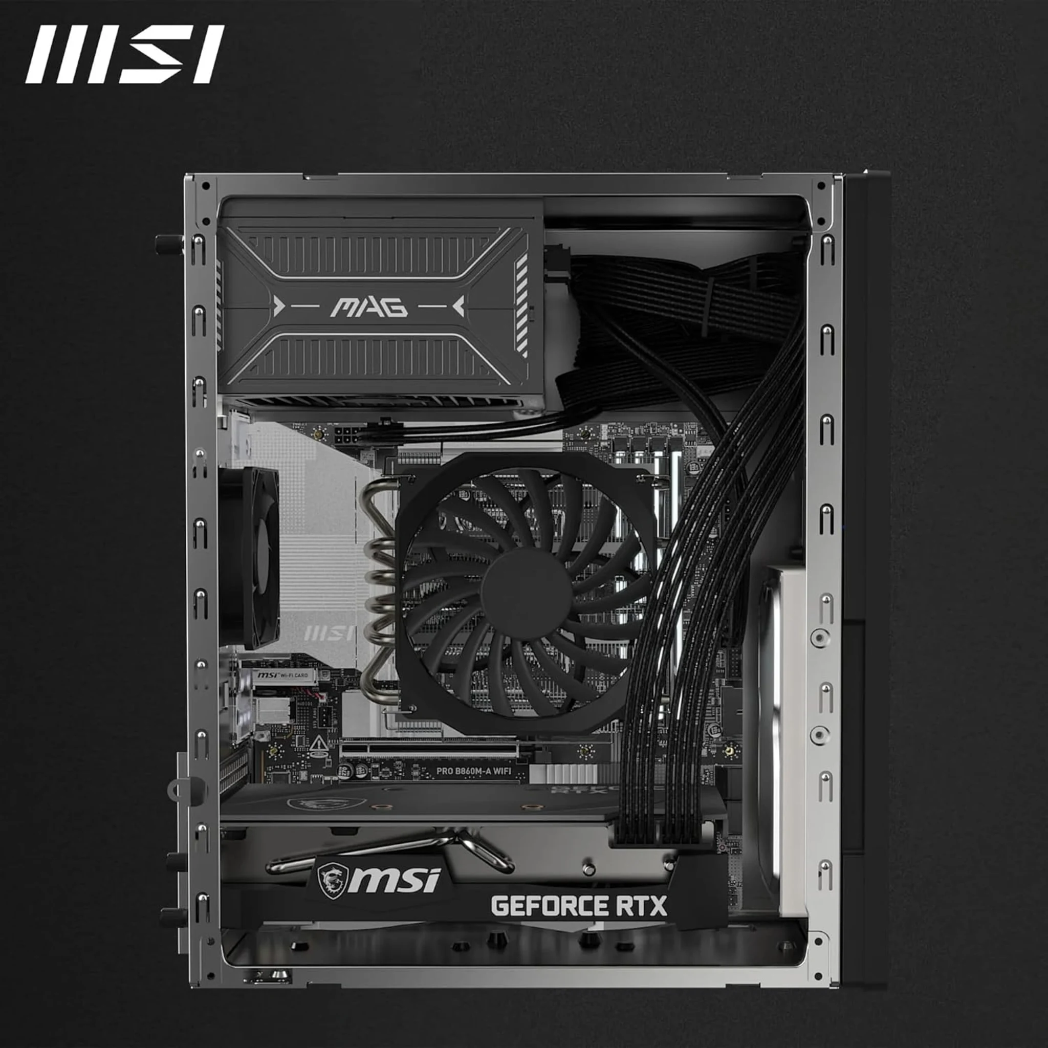 Imagen 5 de Gabinete MSI PRO SHIELD M100P, Torre Media 2*USB3.0/2.0 Sin fuente Color negro