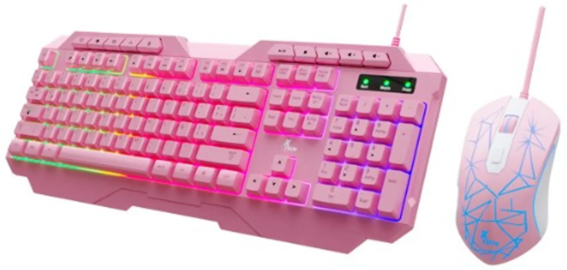 Imagen 1 de Kit Teclado Mouse Gamer Alámbrico XTech XTK-540S, USB Español Color ROSADO