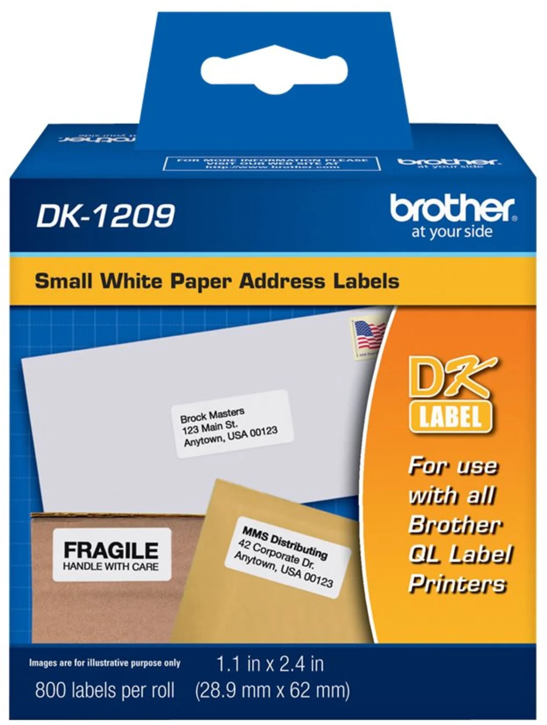 Imagen 2 de Cinta Rotuladora Brother DK1209 29x62mm precut label 800 unds