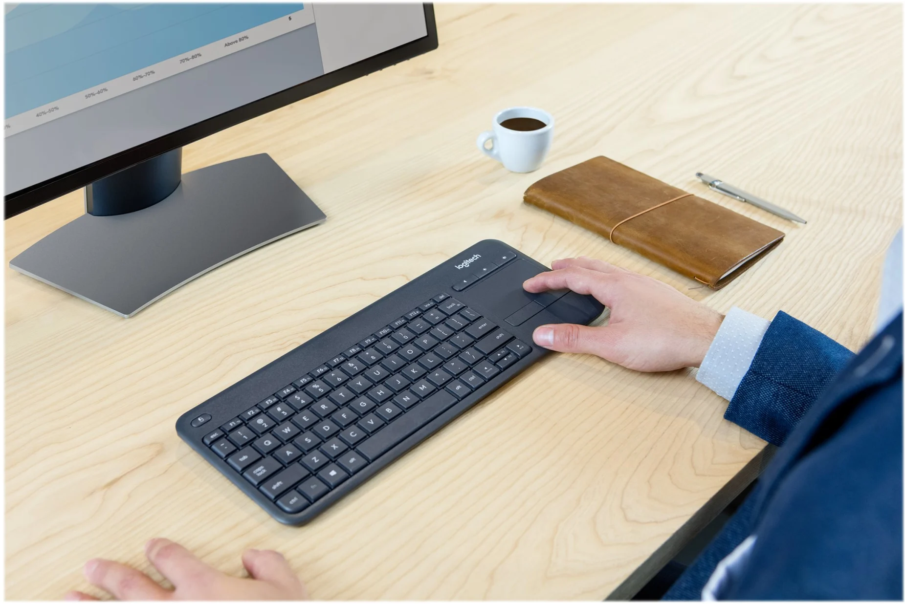 Imagen 10 de Teclado con TouchPad Inalámbrico Logitech K400 PLUS compatible PC SmartTV Negro