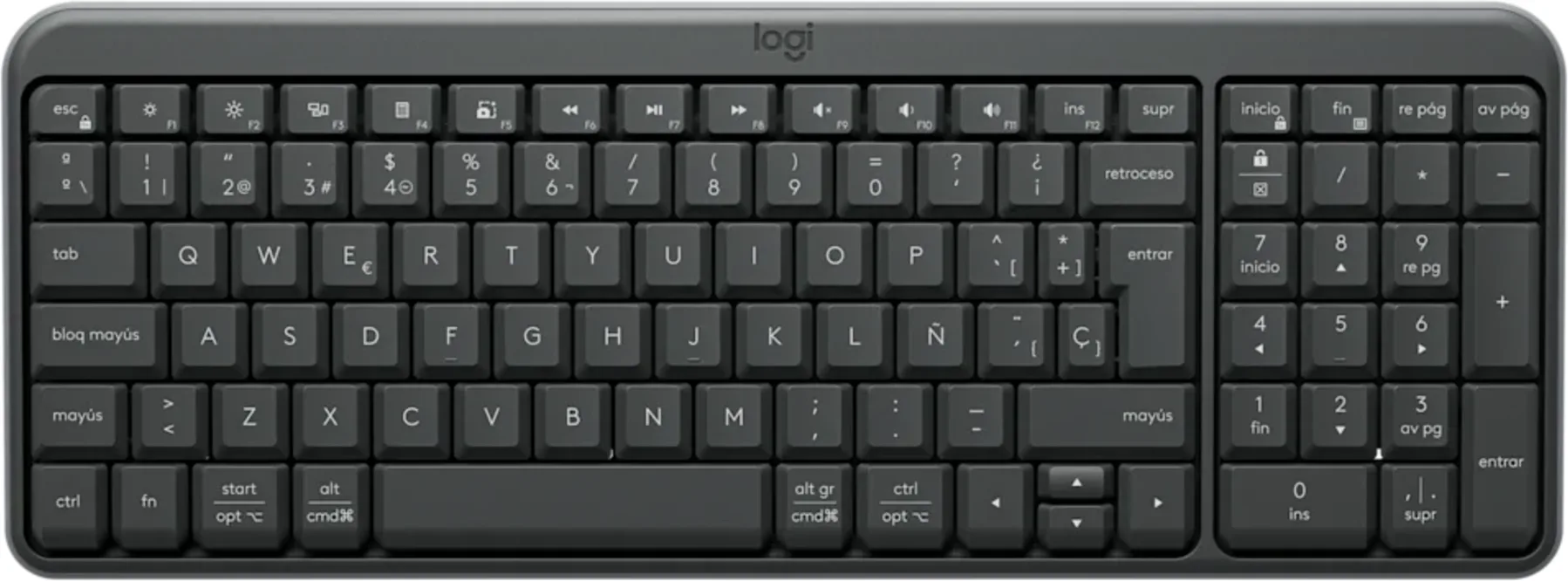 Imagen 0 de Teclado Inalámbrico Logitech K250, Epañol Qwerty Bluetooth Color Graphite