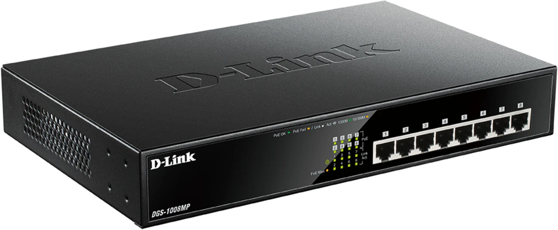Imagen 2 de Switch D-Link 8 Puertos RJ-45 Gigabit Ethernet 10/100/1000 PoE+ No Administrador
