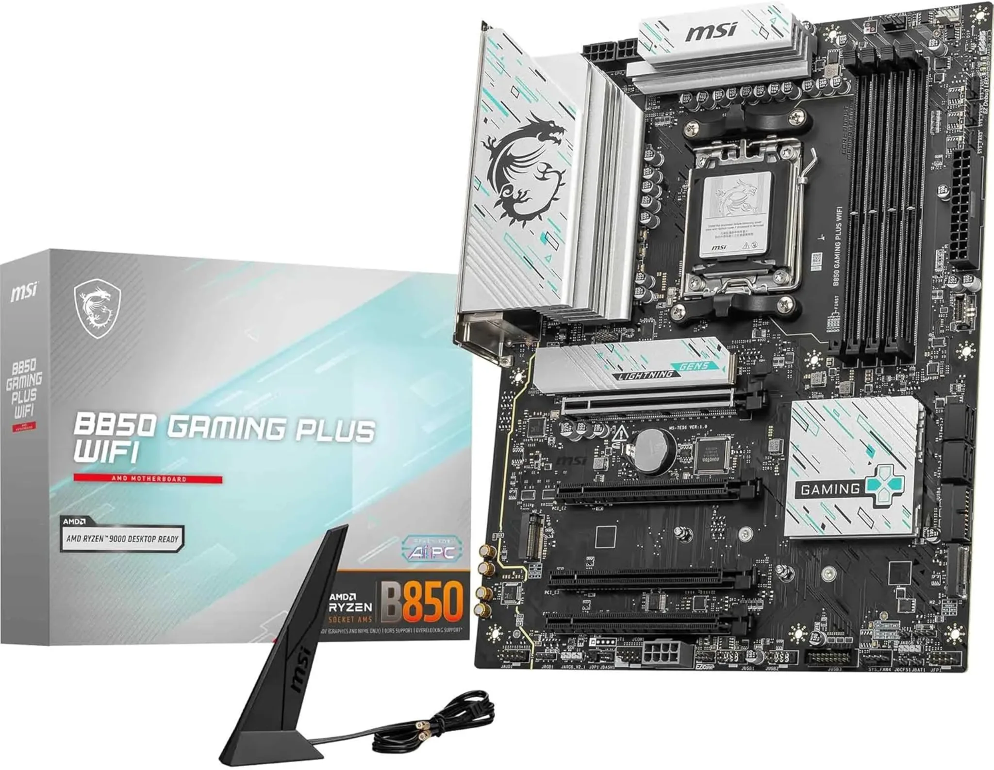 Imagen 0 de Tarjeta Madre MSI B850 GAMING PLUS WIFI Socket AM5 4*DRR5 DP 4*PCIe3*M2 WIFI 7