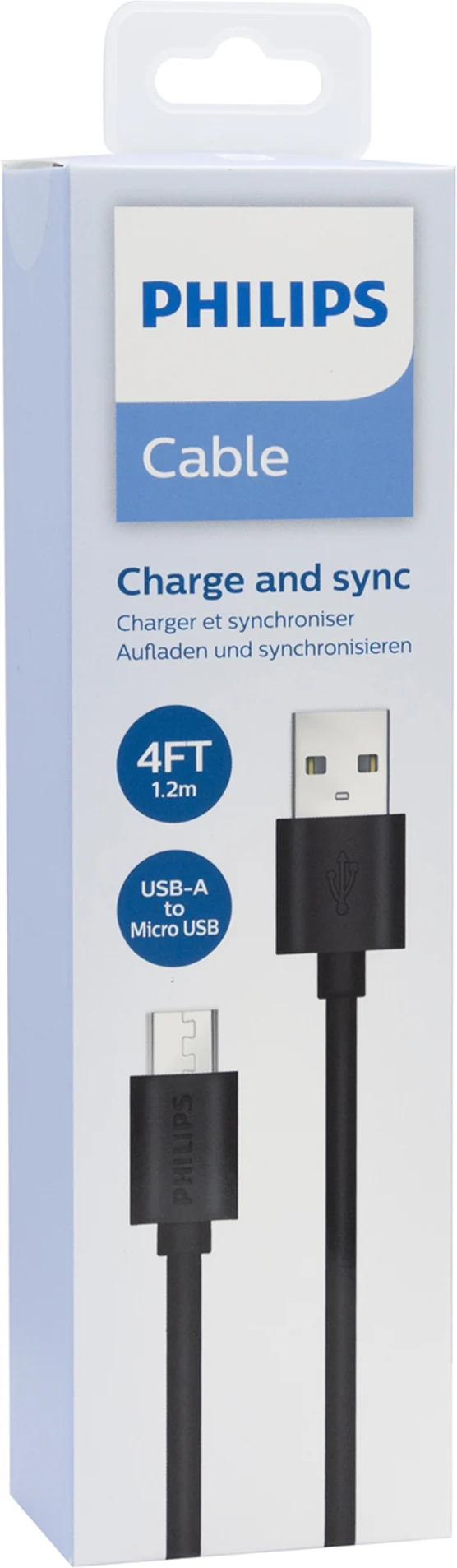 Imagen 2 de DLC3104U/00 CABLE DE CARGA MICRO USB 1.2 MTS PHILIPS
