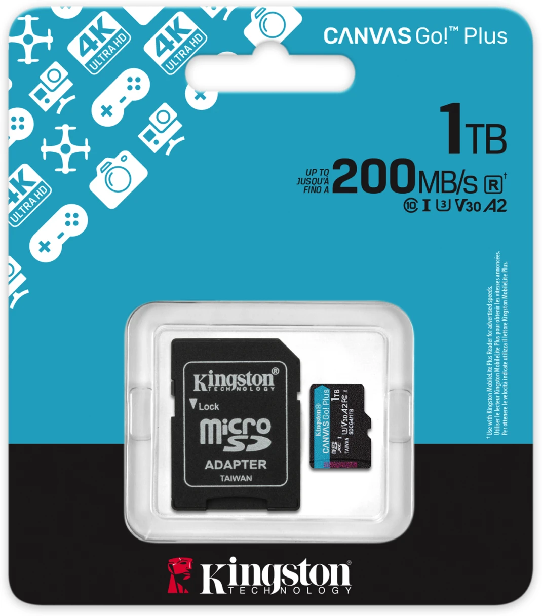 Imagen 4 de Memoria MicroSDXC 1TB Kingston Canvas Go Plus Cat10 UHS-I U3 V30 A2 Lec200MB/s