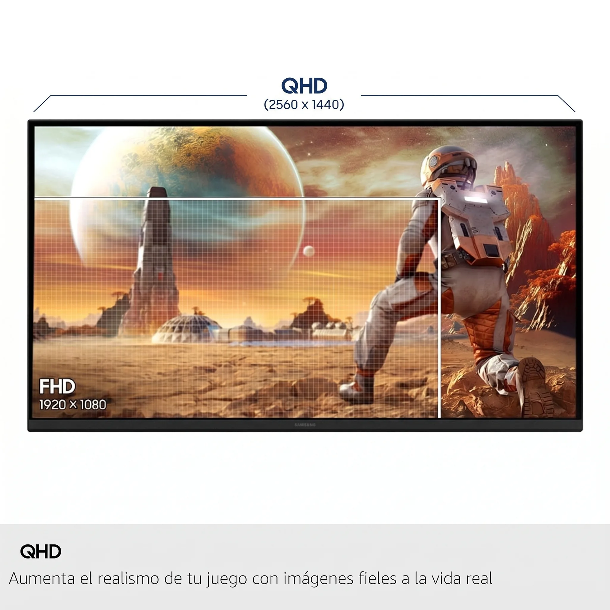 Imagen 3 de Monitor Gamer Samsung Odyssey G5 G50F 32" QHD 2540*1440 IPS HDMI 1ms(GTG) 180Hz 