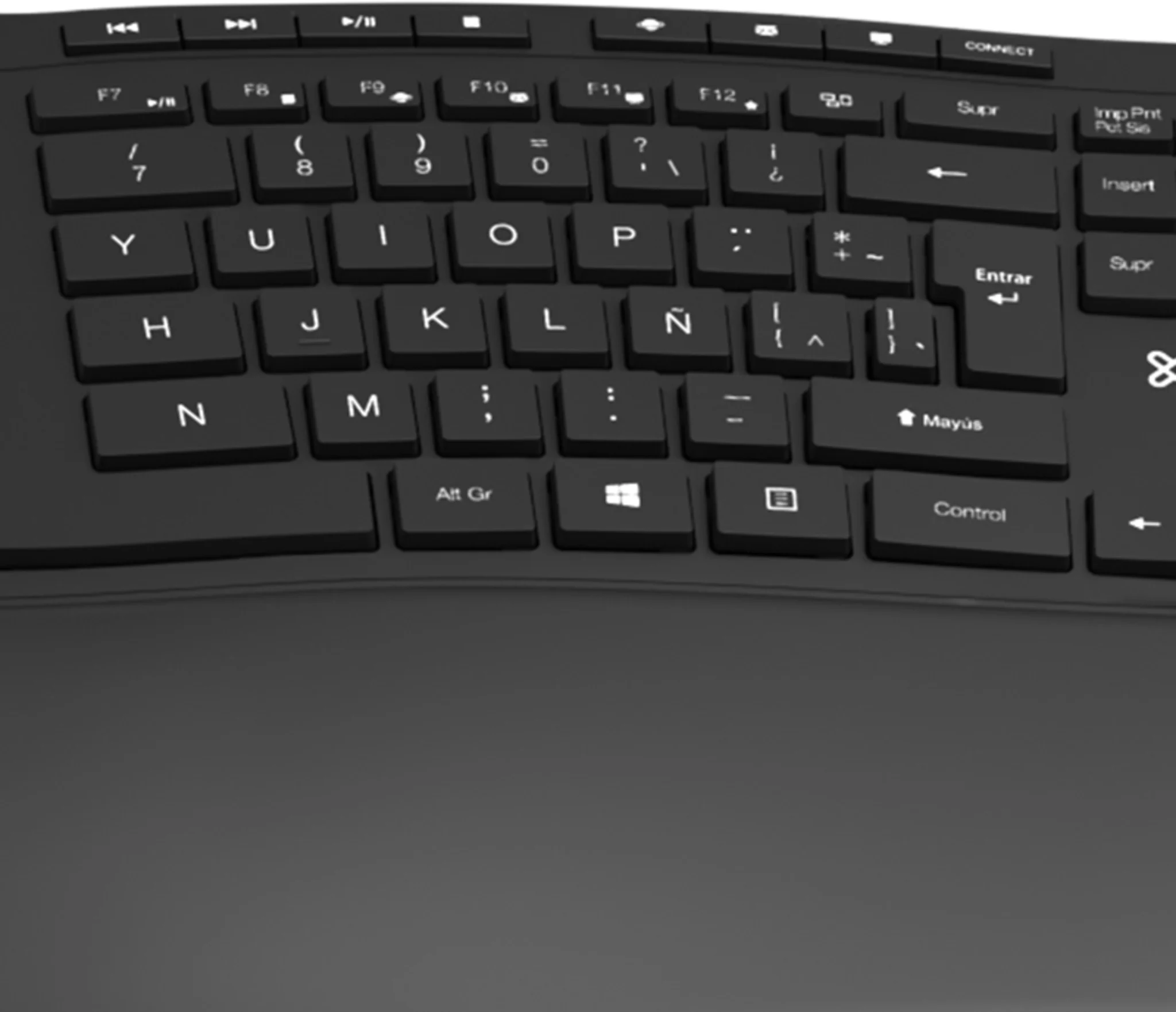 Imagen 3 de Teclado Inalámbrico Ergonómico KlipX KBK-530S Wireless 2.4GHz Español Negro