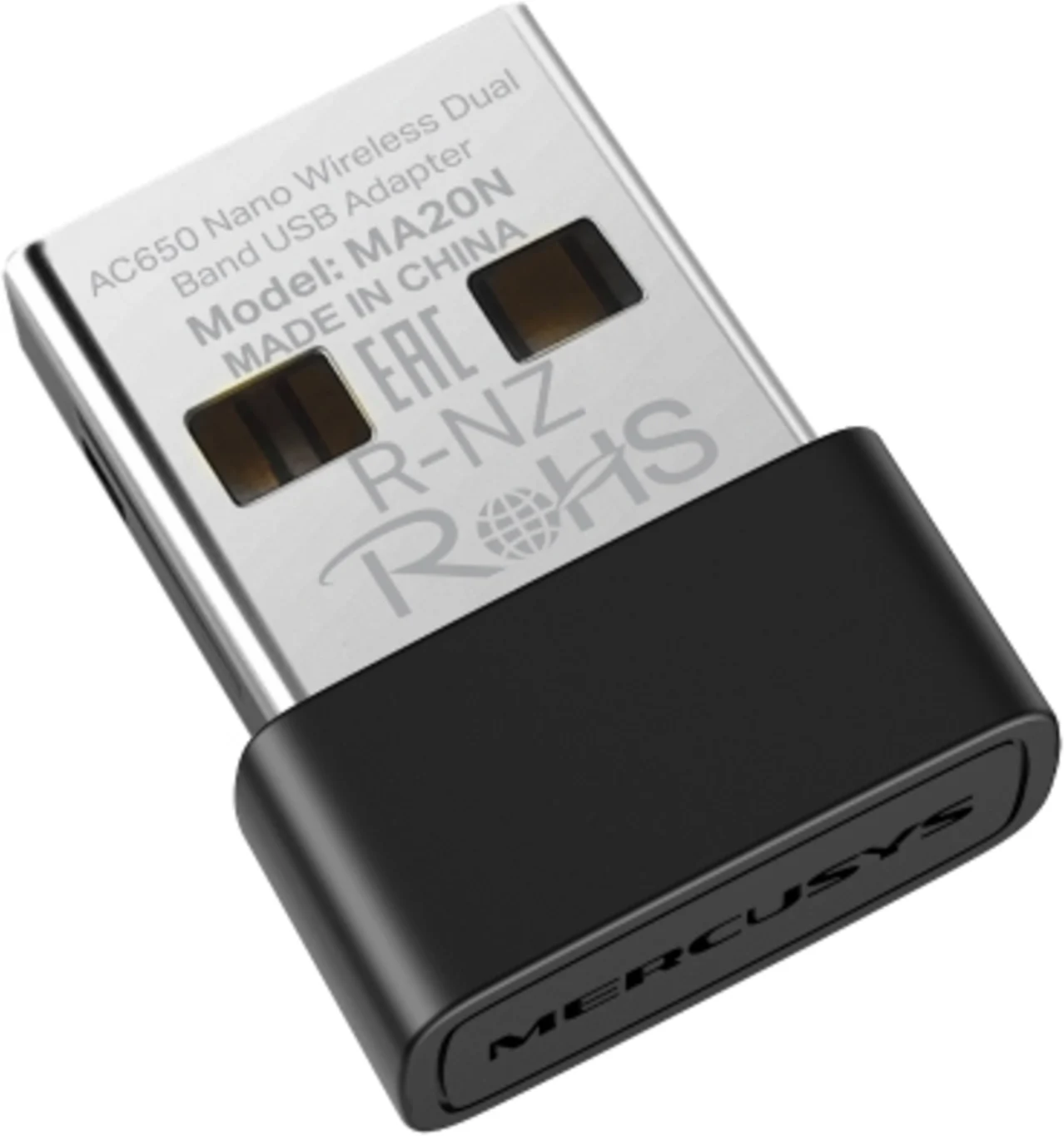 Imagen 1 de Adaptador Receptor WiFi USB Mercusys AC650 Nano Dual Band  PC Notebook