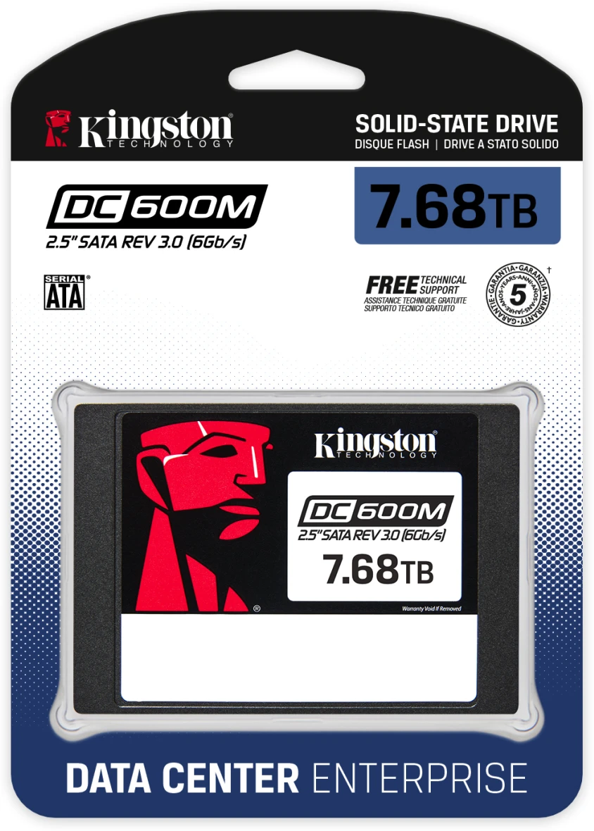 Imagen 2 de Unidad SSD Kingston DC600M 7.68TB 2.5" 7mm SATA NAND TLC 3D Lec560MBs Esc530MBs