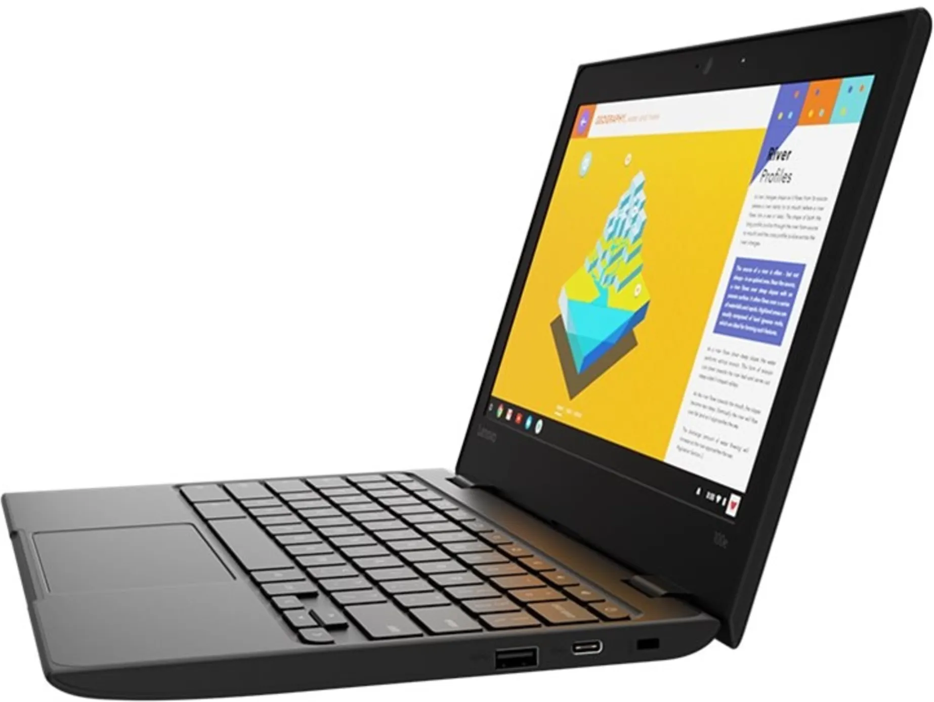 Imagen 1 de Lenovo 100e Chromebook (2nd Gen) MTK 81QB - MT8173c / 2.1 GHz - Chrome OS - 4 GB RAM - 32 GB eMMC - 11.6" 1366 x 768 (HD) - PowerVR GX6250 - Wi-Fi, Bluetooth - negro - kbd: EE. UU.