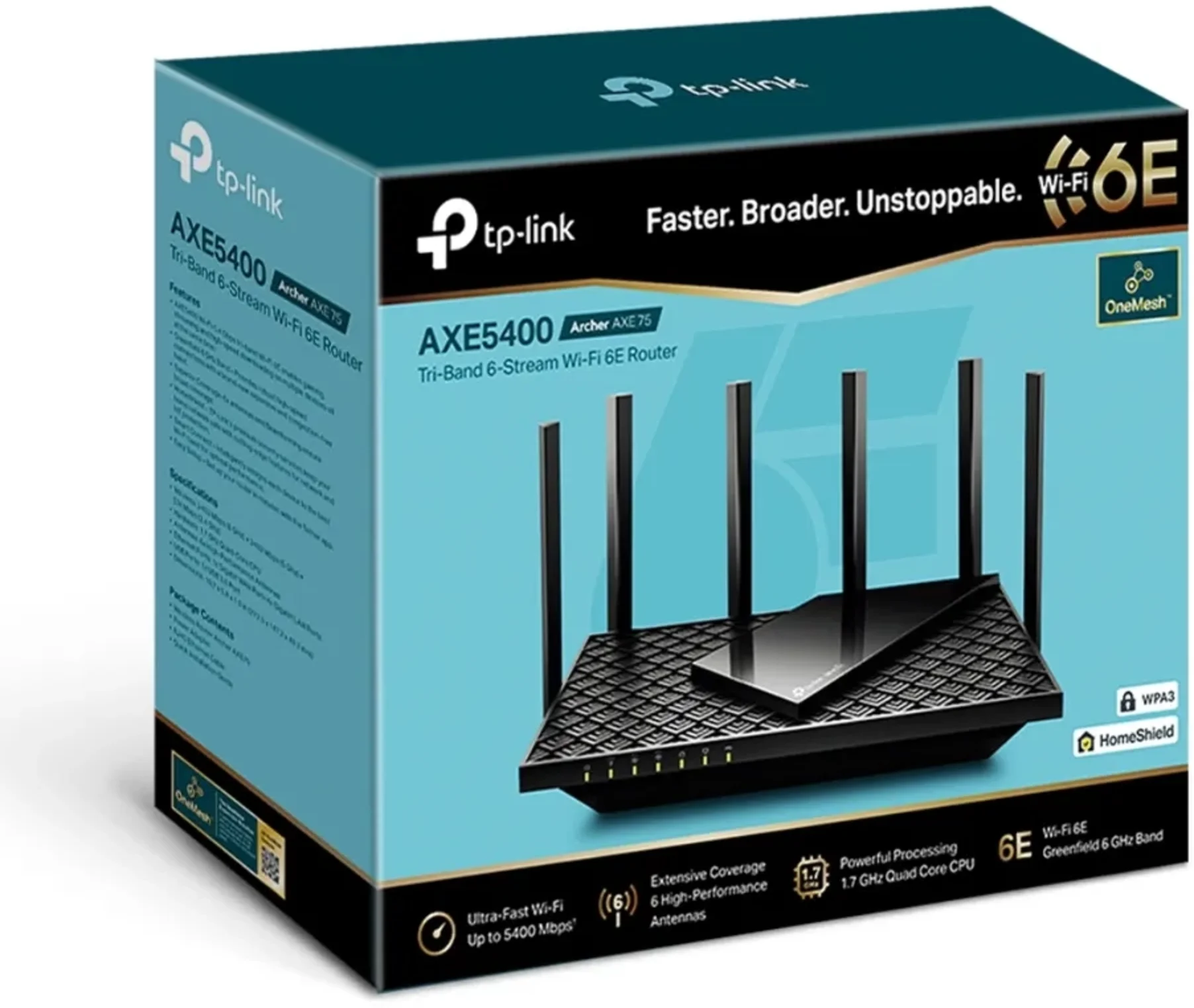 Imagen 3 de Router TP-Link Inalambrico  Archer AXE75 Wi-Fi 6E Triple Banda 2.4, 5 y 6GHz