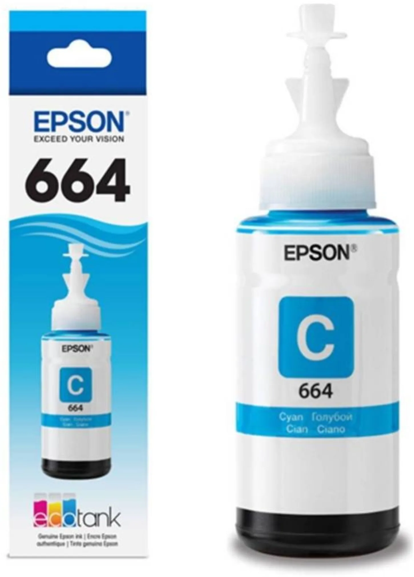 Imagen 0 de Botella de Tinta Epson T664220-AL Cyan p/Imp L200/L110/L210/L355, 6500Pág 70ml