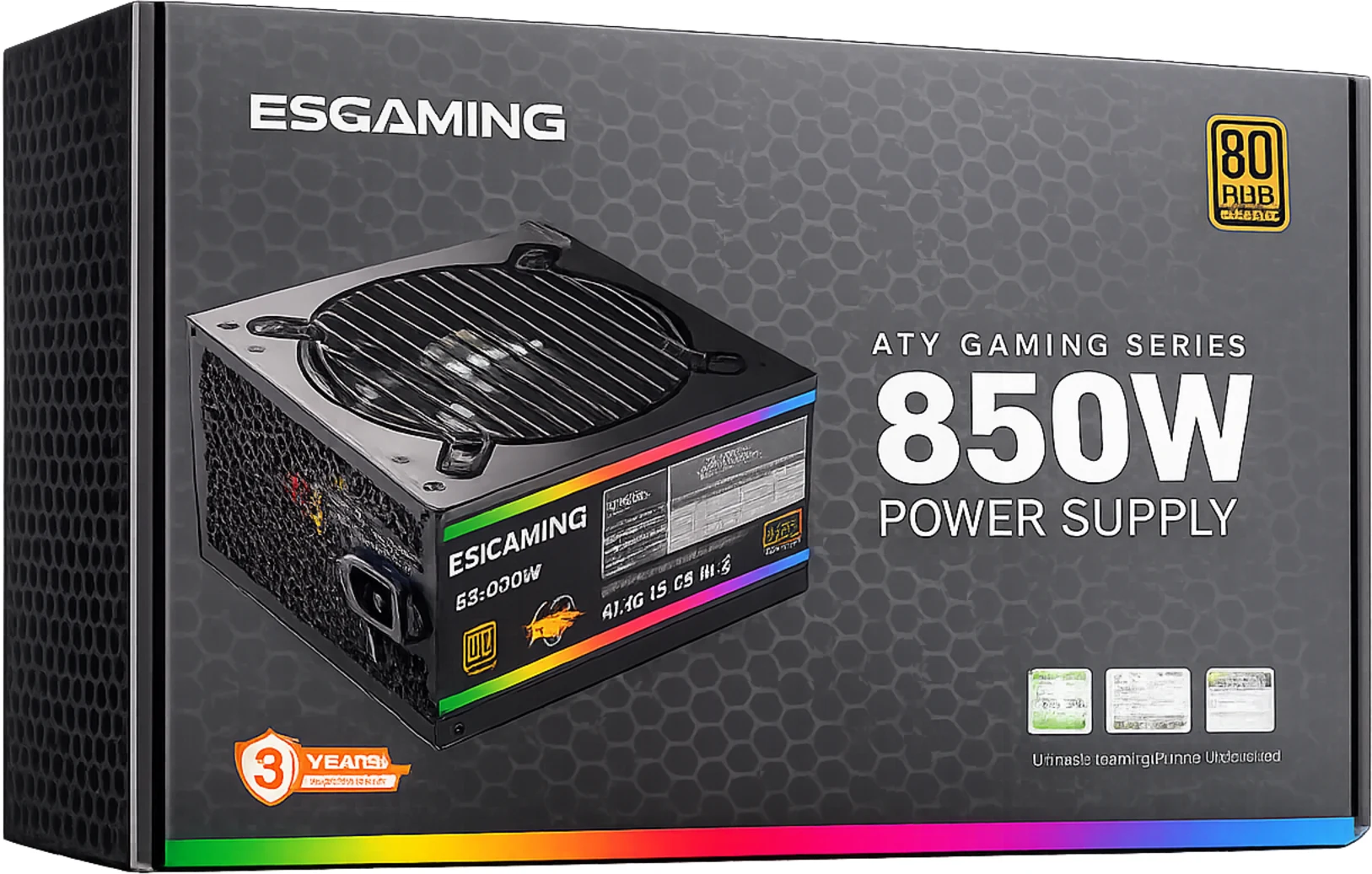 Imagen 6 de Fuente de Poder ESGAMING 850W 80 Plus Bronze