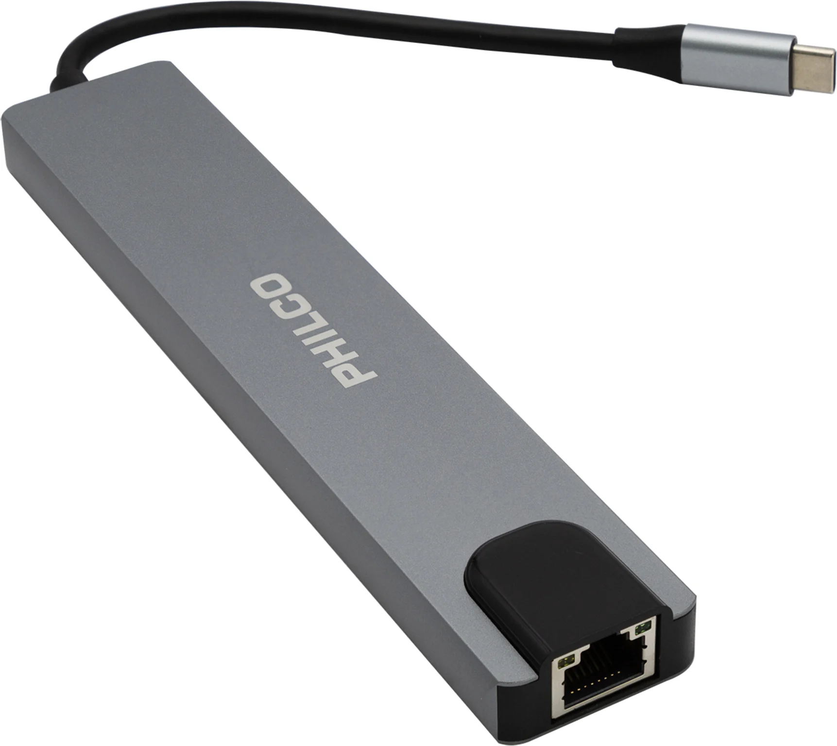 Imagen 1 de Adaptador HUB USB-C Multipuerto Philco USB-C USB-A HDMI DP SD Ethernet