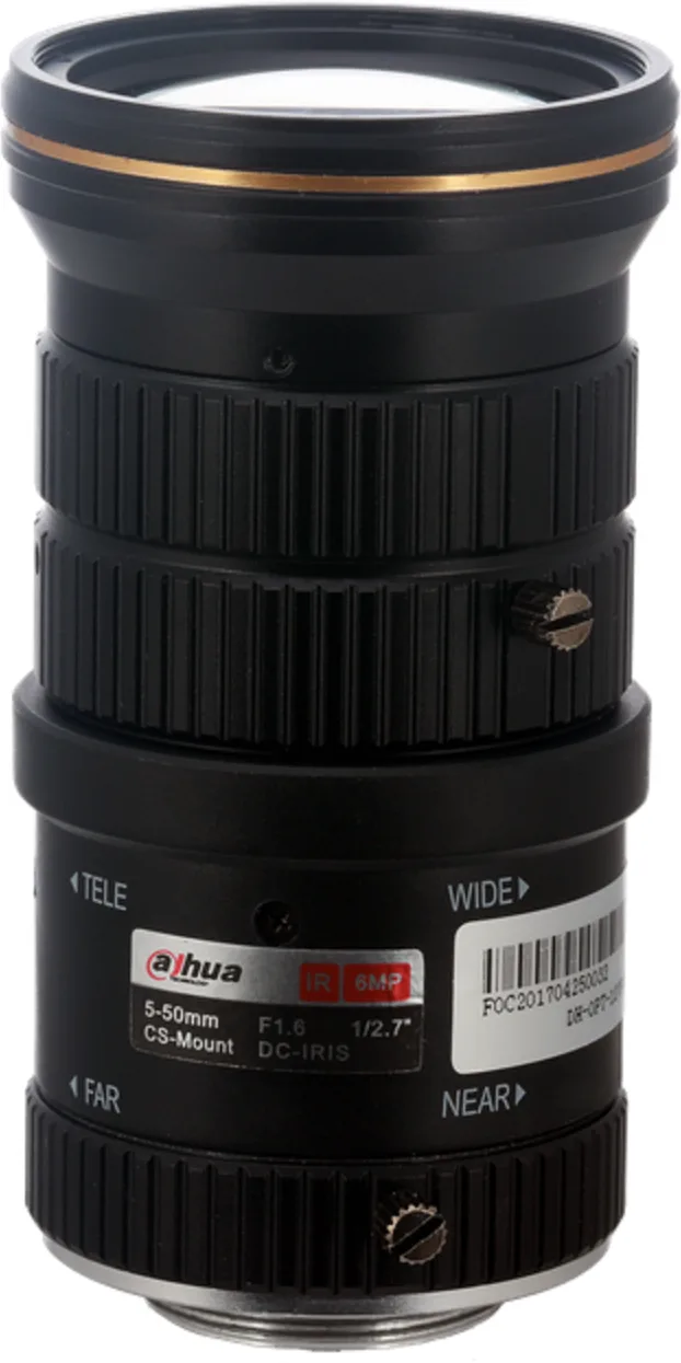 Imagen 0 de DH-PFL0550-E6D. Lente Dahua varifocal 6mp de 5mm a 50mm
