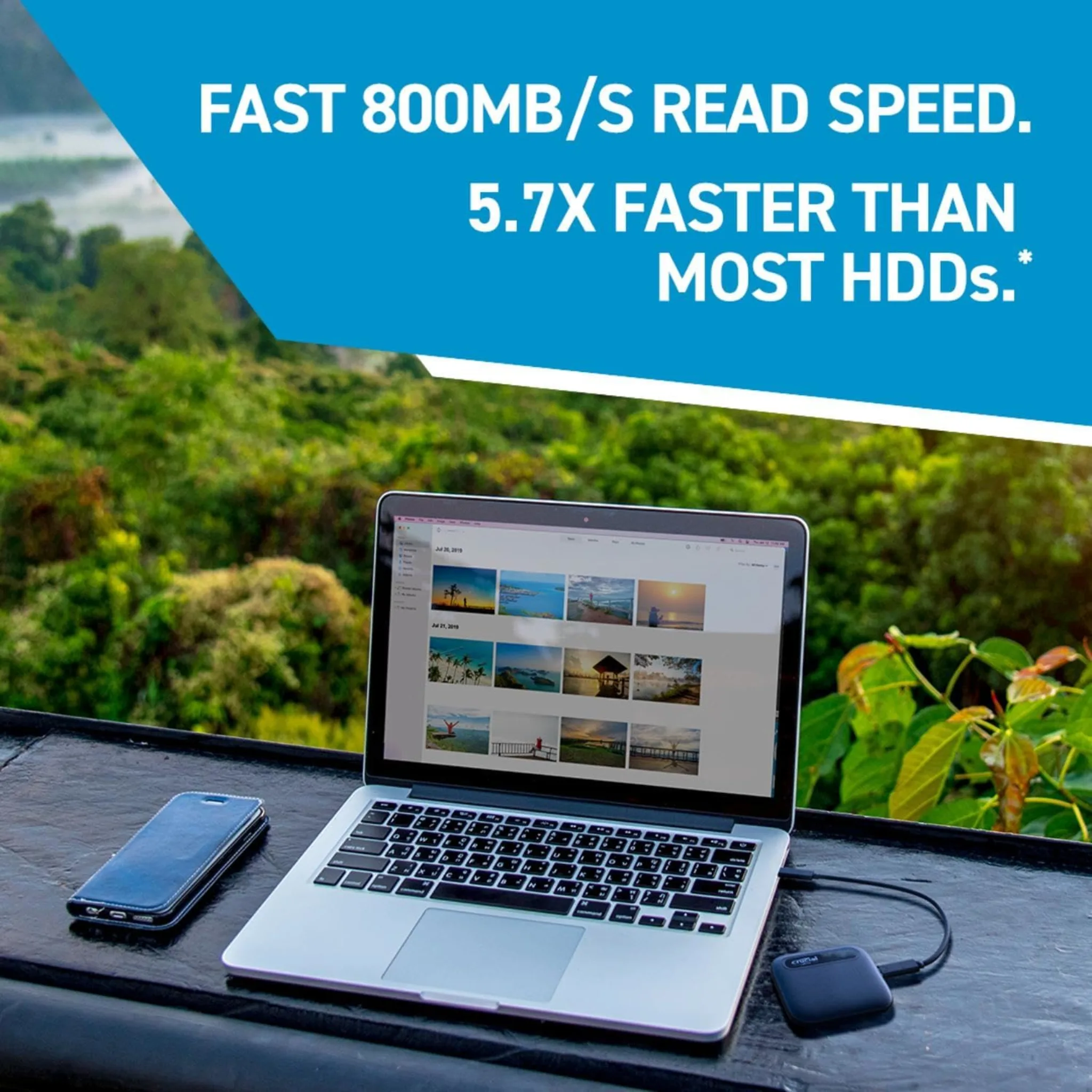 Imagen 9 de Unidad SSD Externo Crucial X6 1TB 2.5" USB-C 3.2 G2 Lec 800MB/s Color Negro