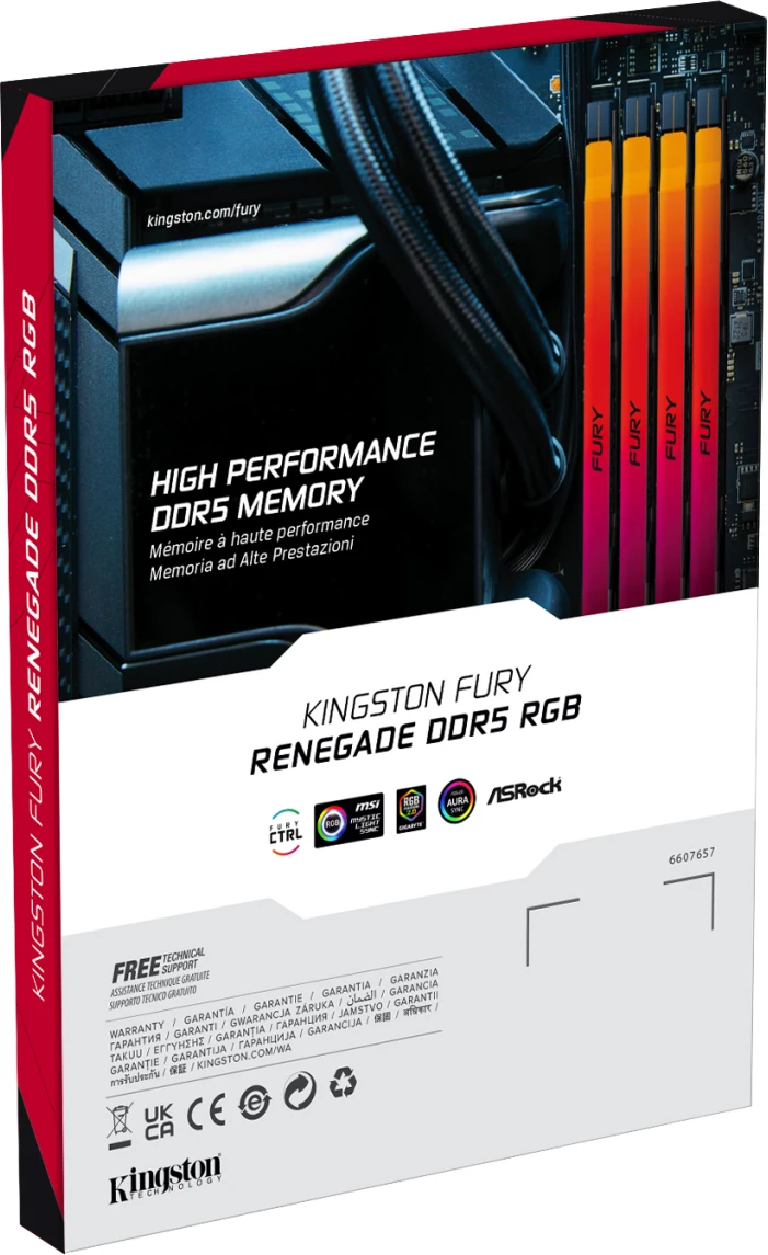 Imagen 3 de Memoria RAM 24GB DDR5 6400MHz DIMM CL32 Non-ECC 1.4v 288p - Fury Renegade RGB