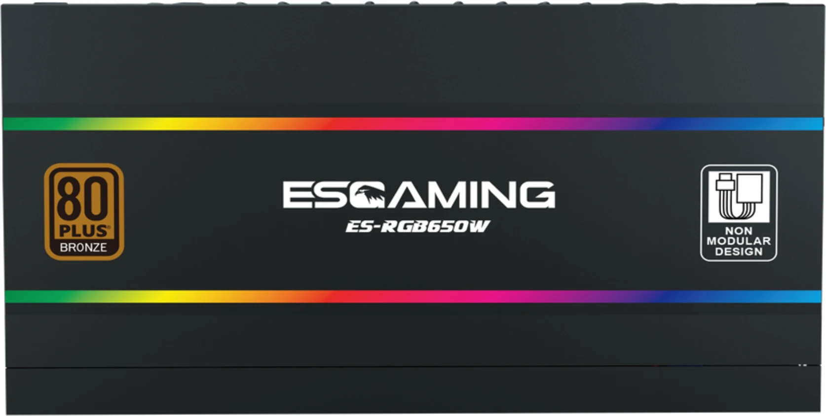 Imagen 2 de FUENTE PODER 650W/80 PLUS BRONZE CERTIFICADA ES-RGB650W ESGAMING