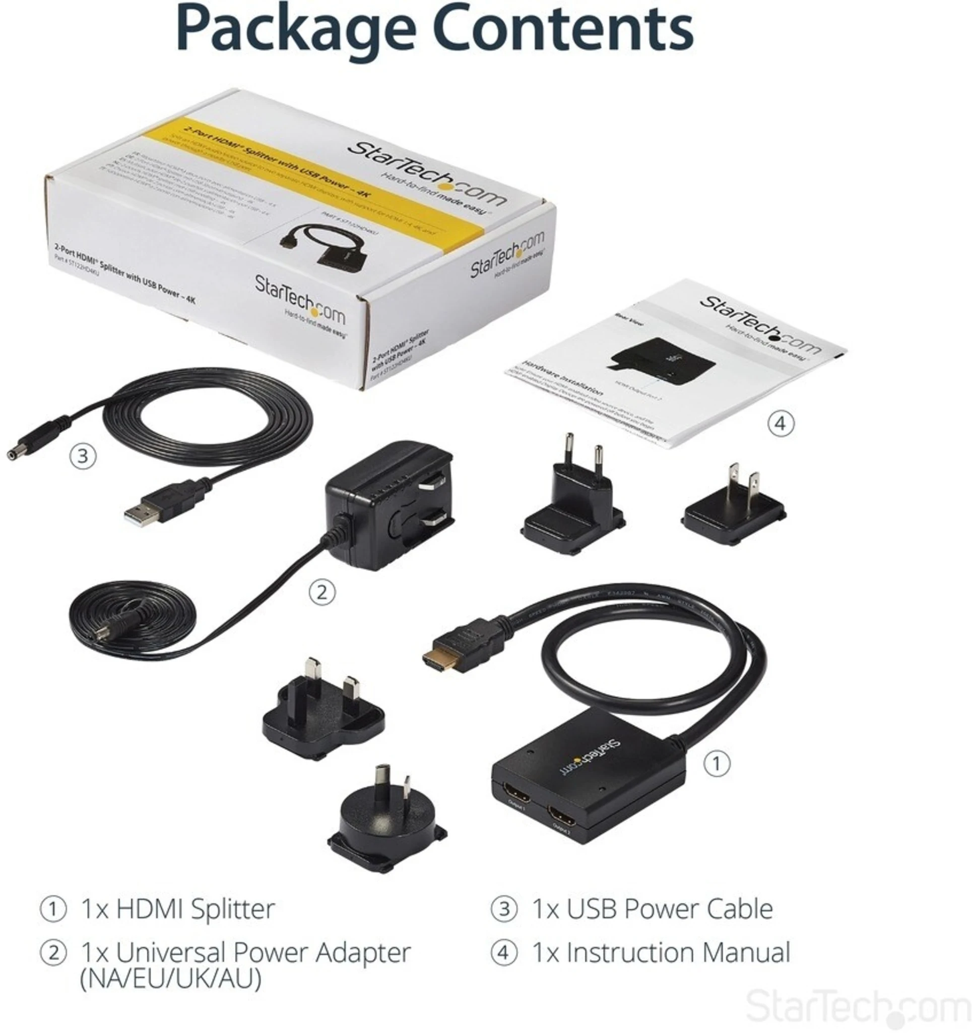 Imagen 11 de Adapdador 4K HDMI Video Splitter 2 Salida HDMI 30 Hz Alimentación USB Negro