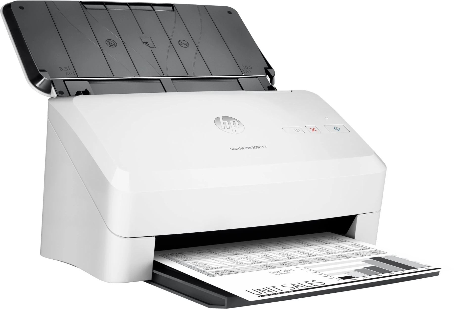 Imagen 1 de HP Scanjet Pro 3000 s3 - Escáner de documentos - CMOS / CIS - a dos caras - 216 x 3100 mm - 600 ppp x 600 ppp - hasta 35 ppm (mono) - Alimentador automático de documentos (ADF) (50 hojas) - hasta 3500 exploraciones por día - USB 3.0, USB 2.0