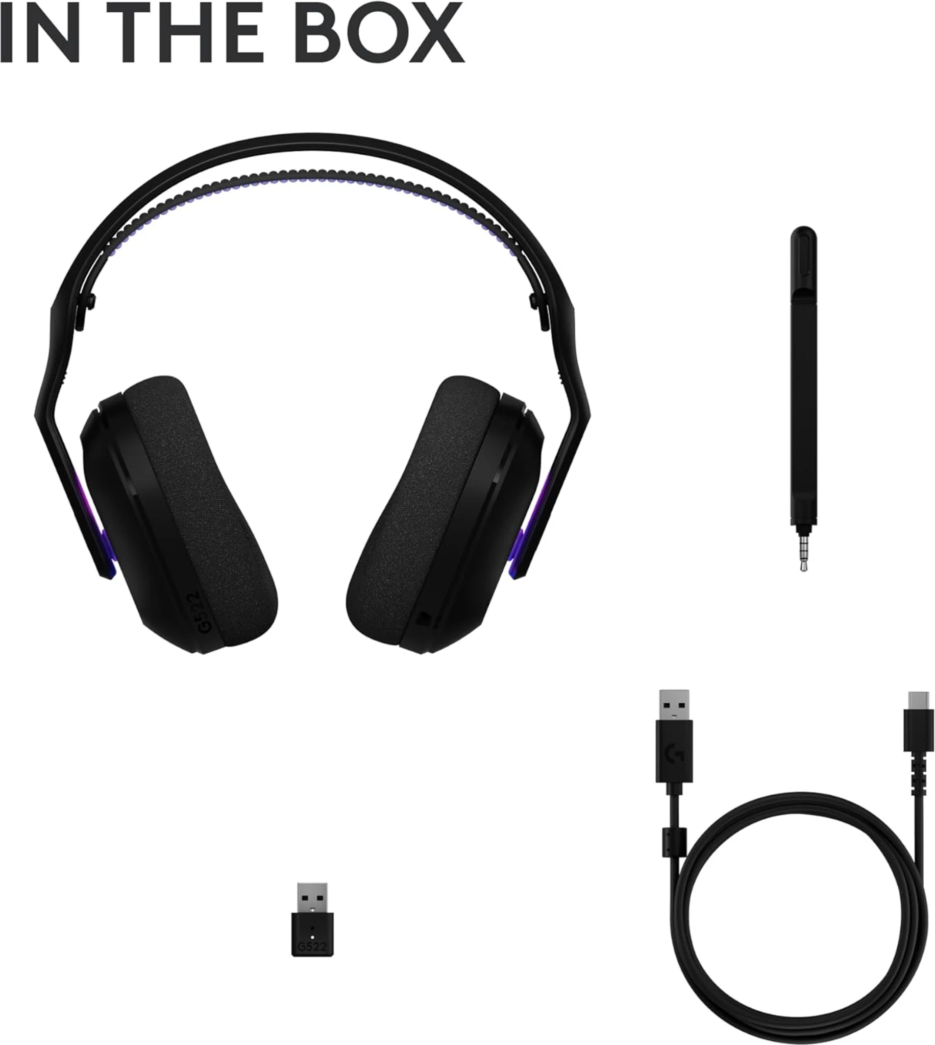 Imagen 8 de Audífonos Gamer Logitech G522, BT Lightspeed Alcance H/30 metros Color Negro