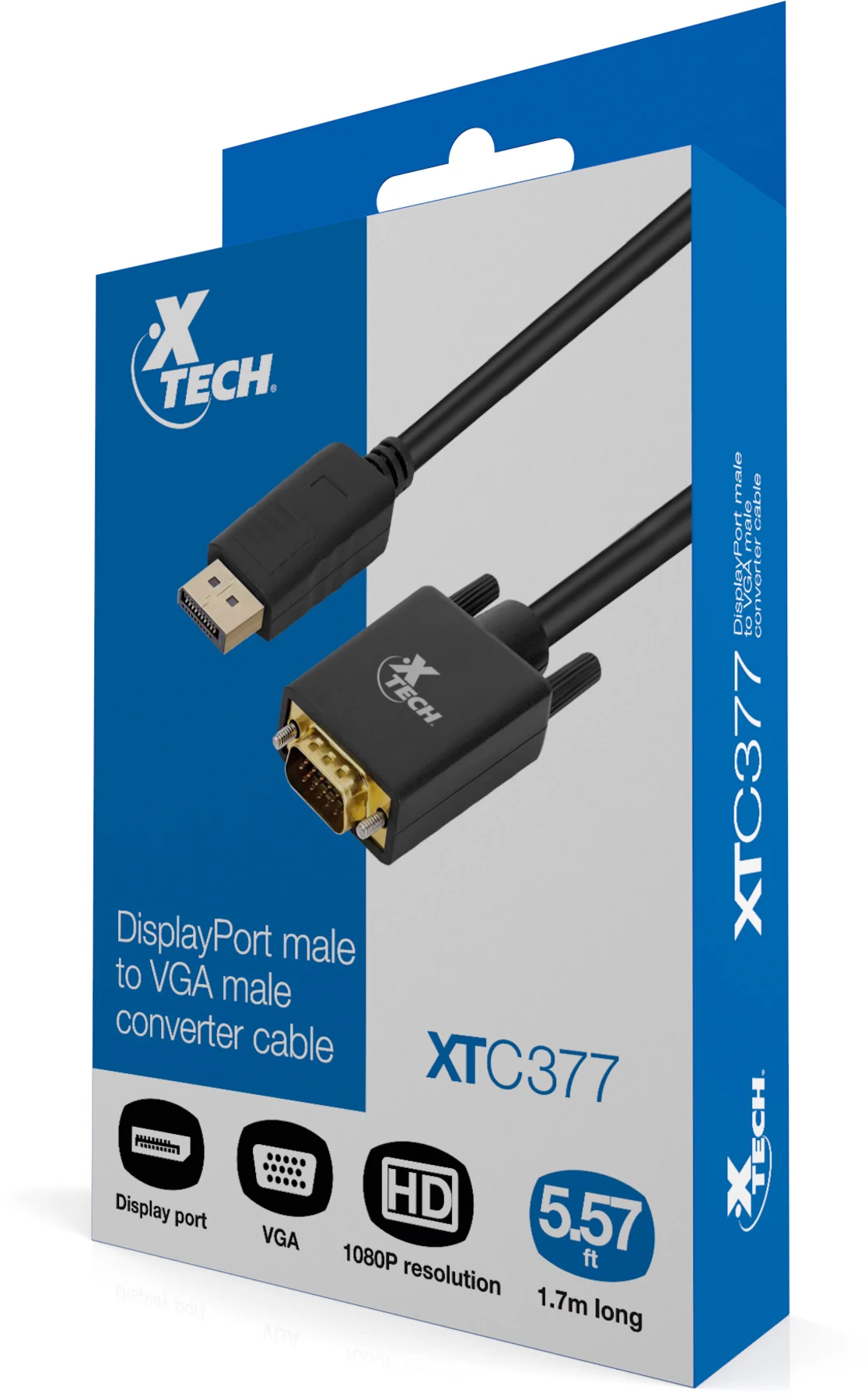 Imagen 0 de Cable Adaptador DisplayPort a VGA M/M 1080p 60Hz 1.7mts - XTech XTC-377