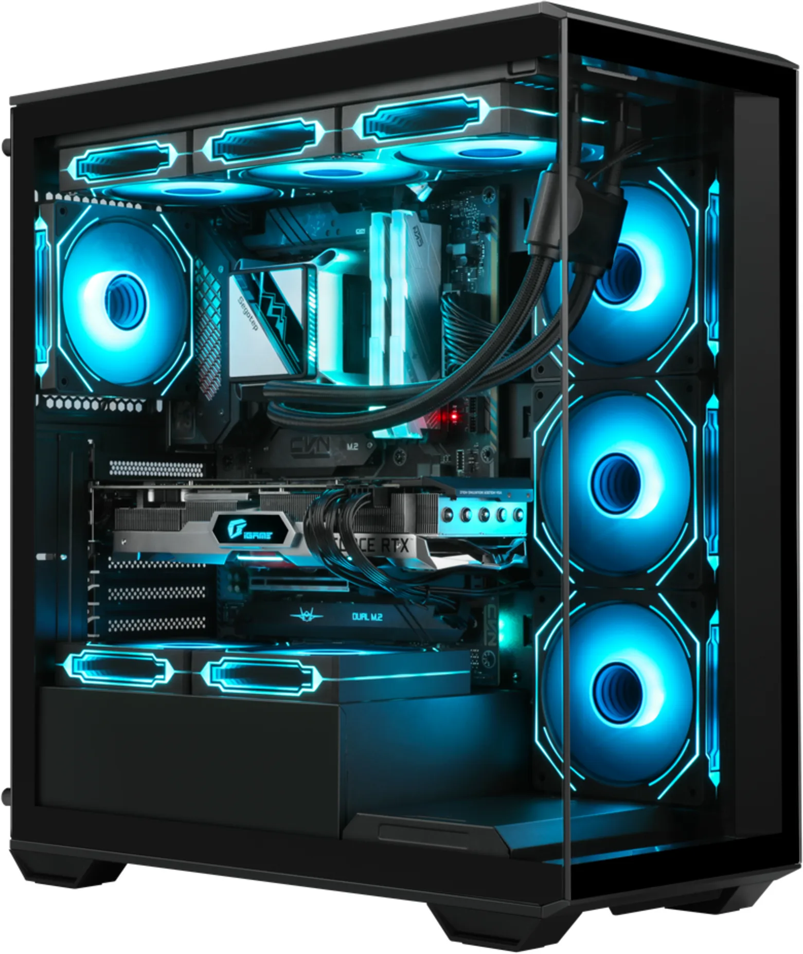 Imagen 0 de GABINETE GAMER ESGAMING GILGAMESH 270deg | Micro ATX / ITX | 6 ARGB | Controlado