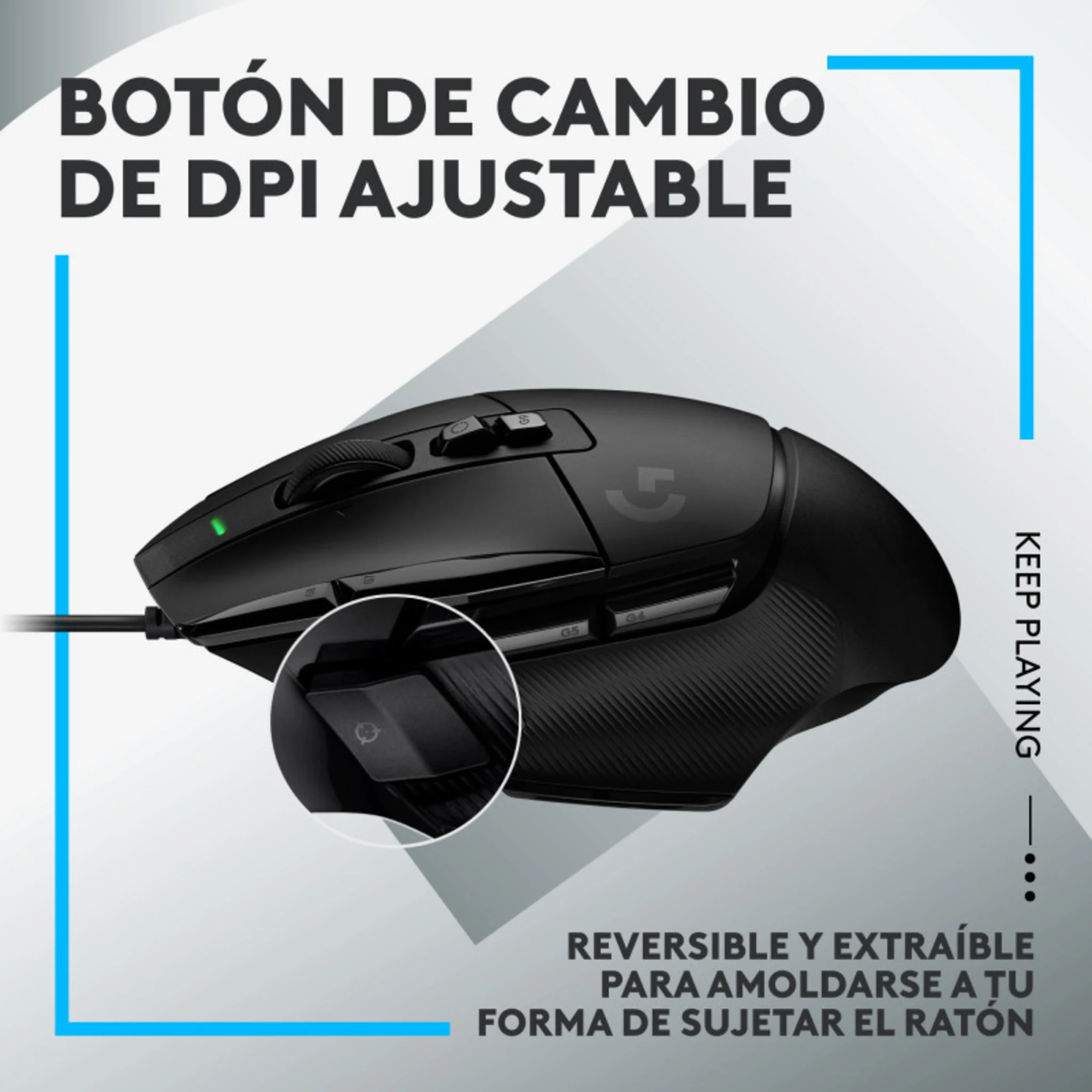 Imagen 4 de Mouse Gamer Logitech G502 X 13 controles progr.  5 perfiles HERO 25K Negro