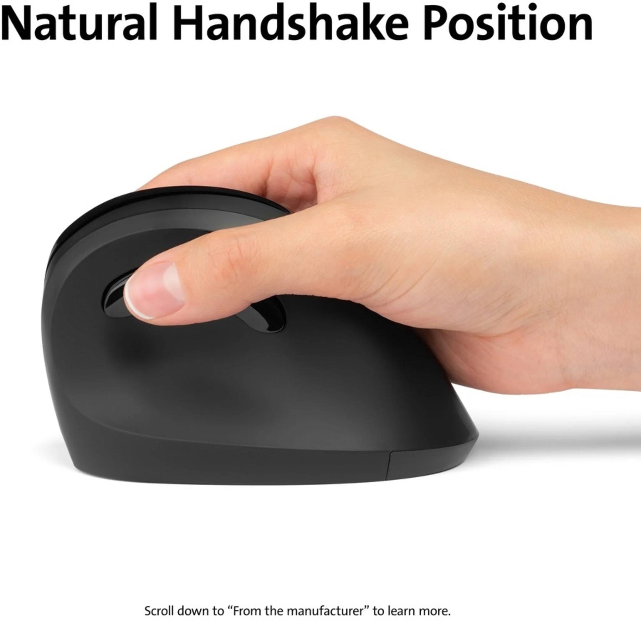 Imagen 2 de Mouse Ergonómico Inalámbrico Vertical Kensington ProFit 6 Btns 1600dpi USB Negro