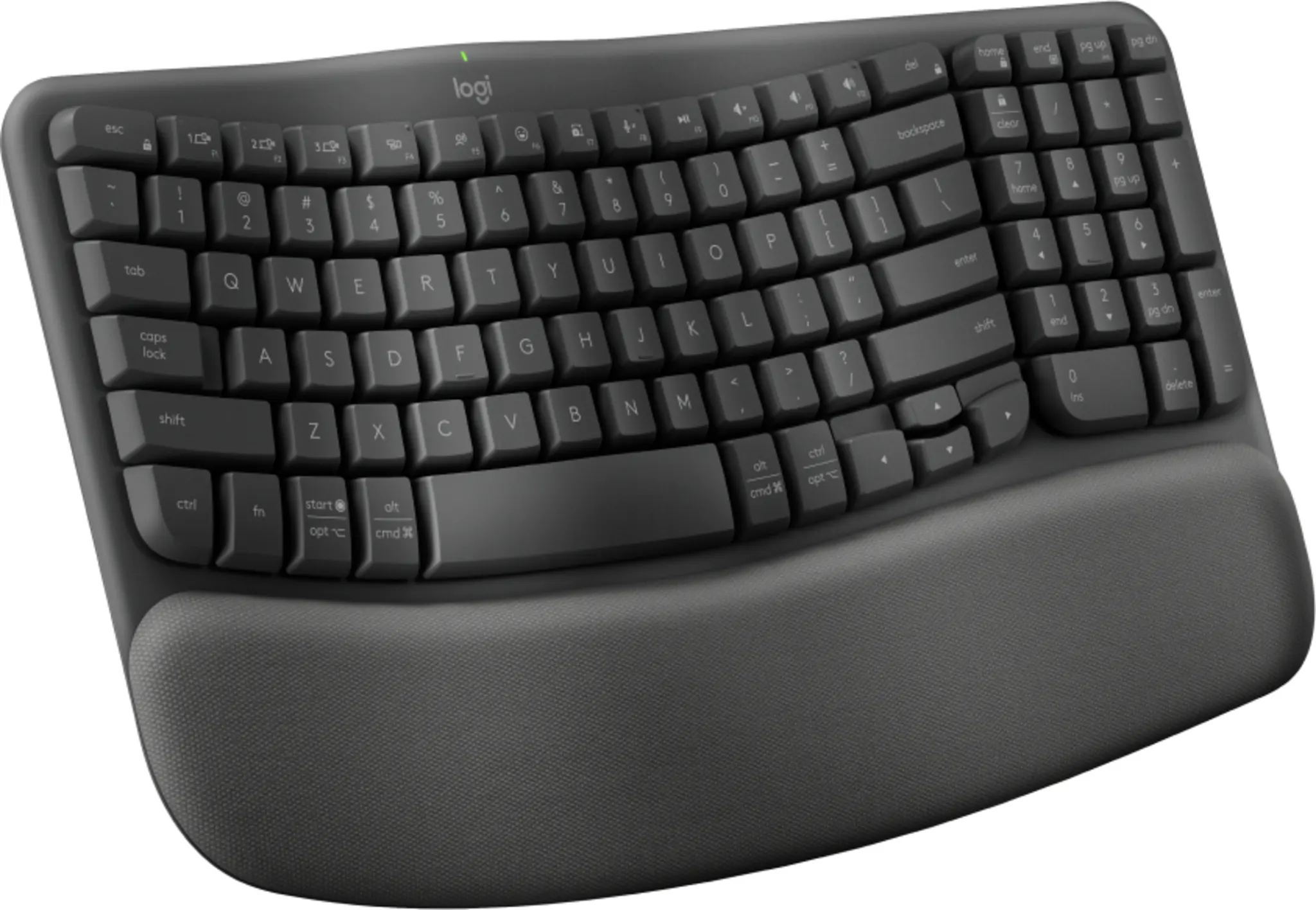 Imagen 2 de Teclado Inalámbrico Ergonómico Logitech WAVE KEYS Bluetooth USB RF Esp. Grafito