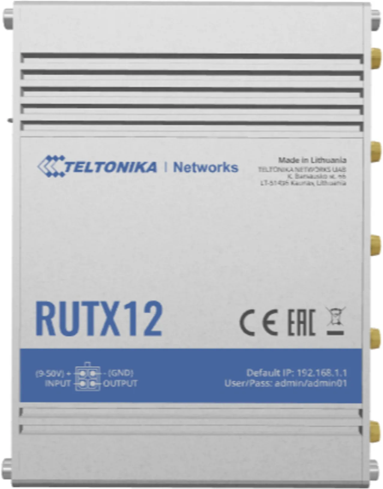 Imagen 0 de Router Celular Industrial TELTONIKA RUTX12 3G/4G Cat6, WiFi (2.4/5Ghz)
