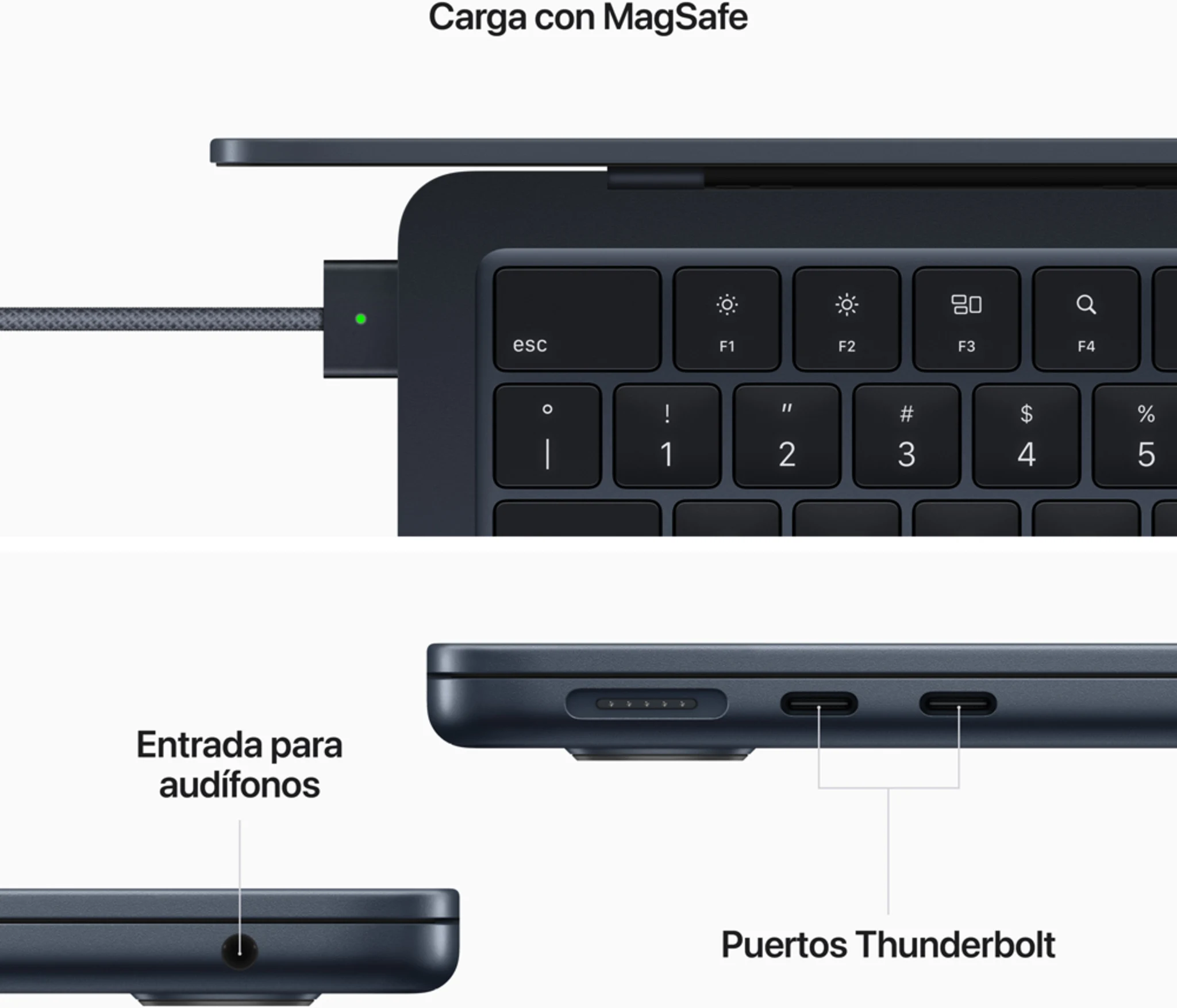 Imagen 5 de MC7X4CI/A MacBook Air 13.6/ M2 8C/ GPU 8C/ 16GB RAM/ 256GB Medianoche