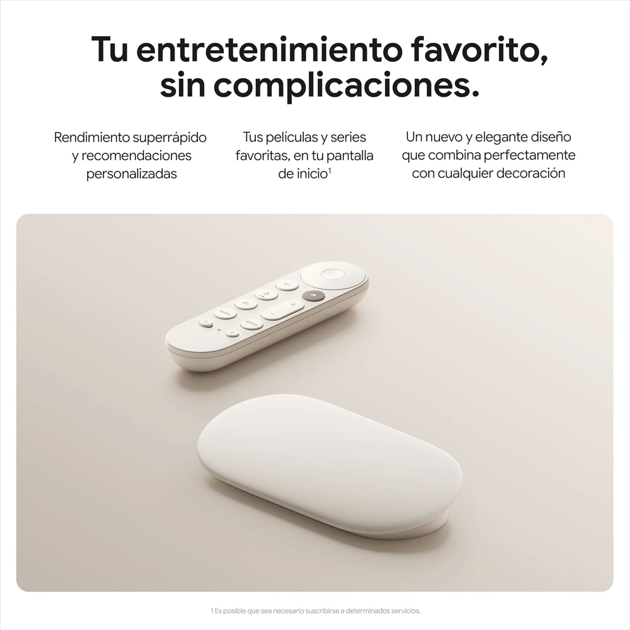 Imagen 1 de Google TV Streamer 4K Blanco TV Smart Home Porcelain 
