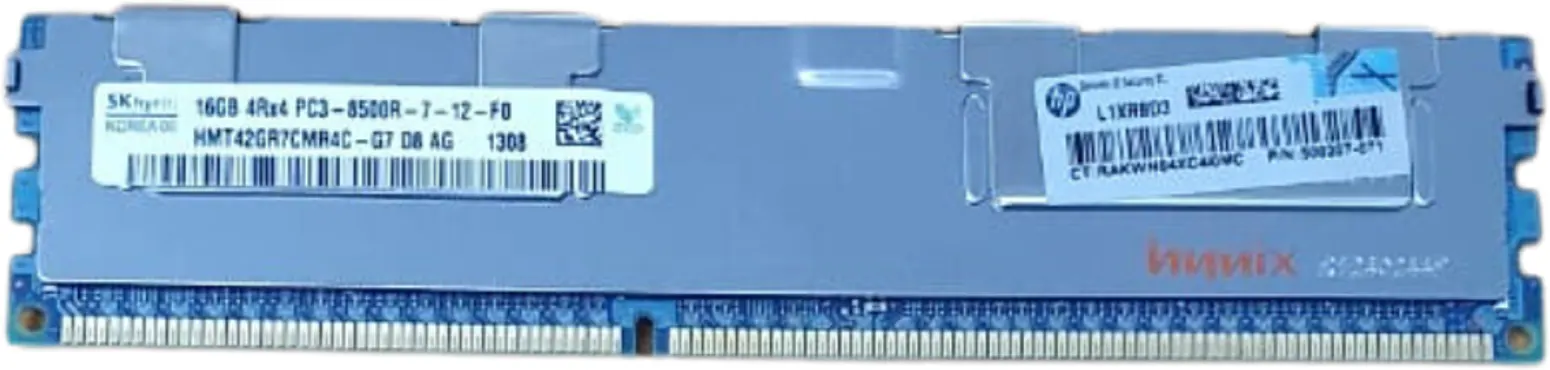 Imagen 0 de Memoria RAM 16GB DDR3 1066MHz PC3-8500 - RDIM 4Rx4 Low Voltage