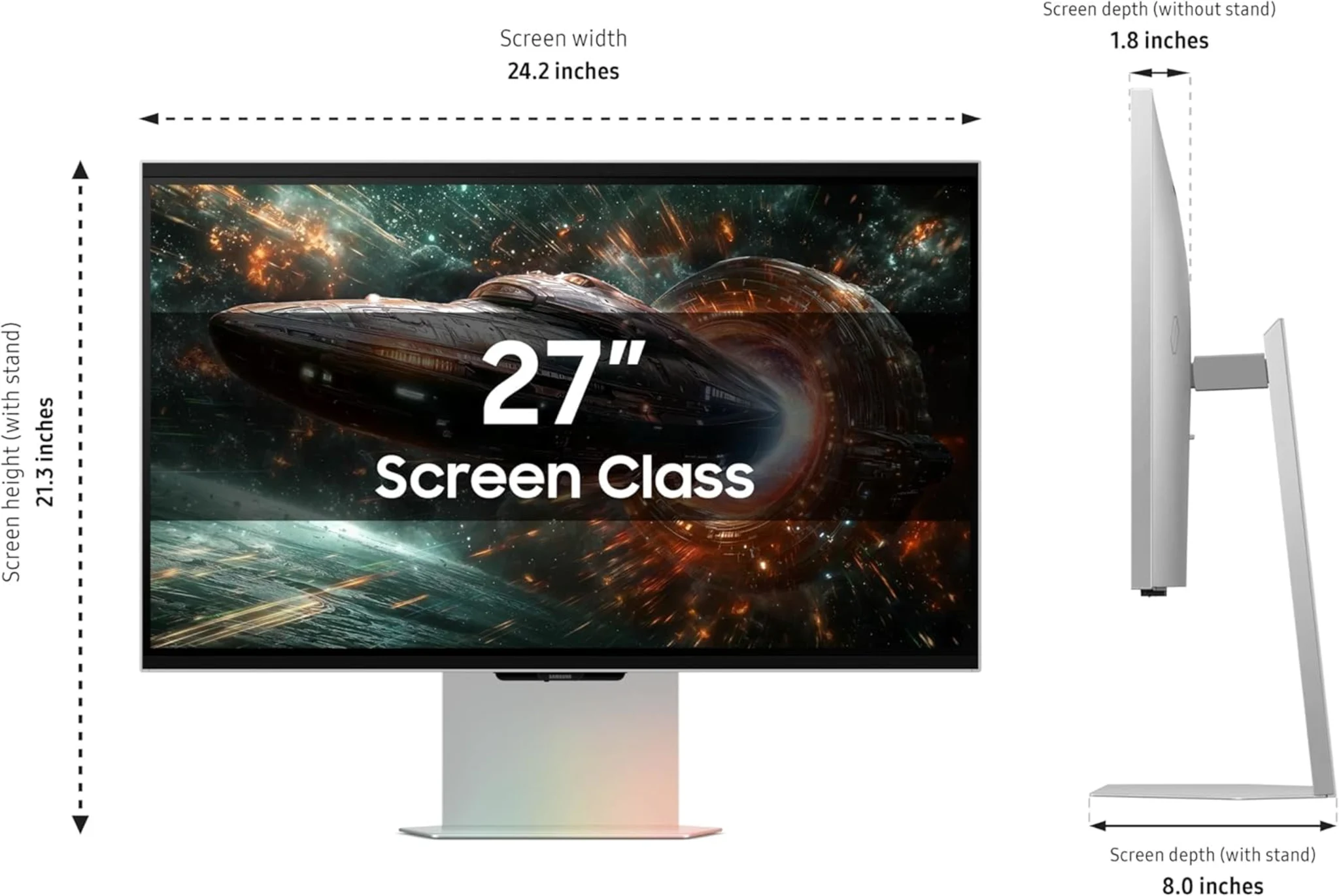 Imagen 12 de Monitor Vision 3D Gamer Samsung G90XF 27" 4K sin lentes IPS 165Hz Pivoteable