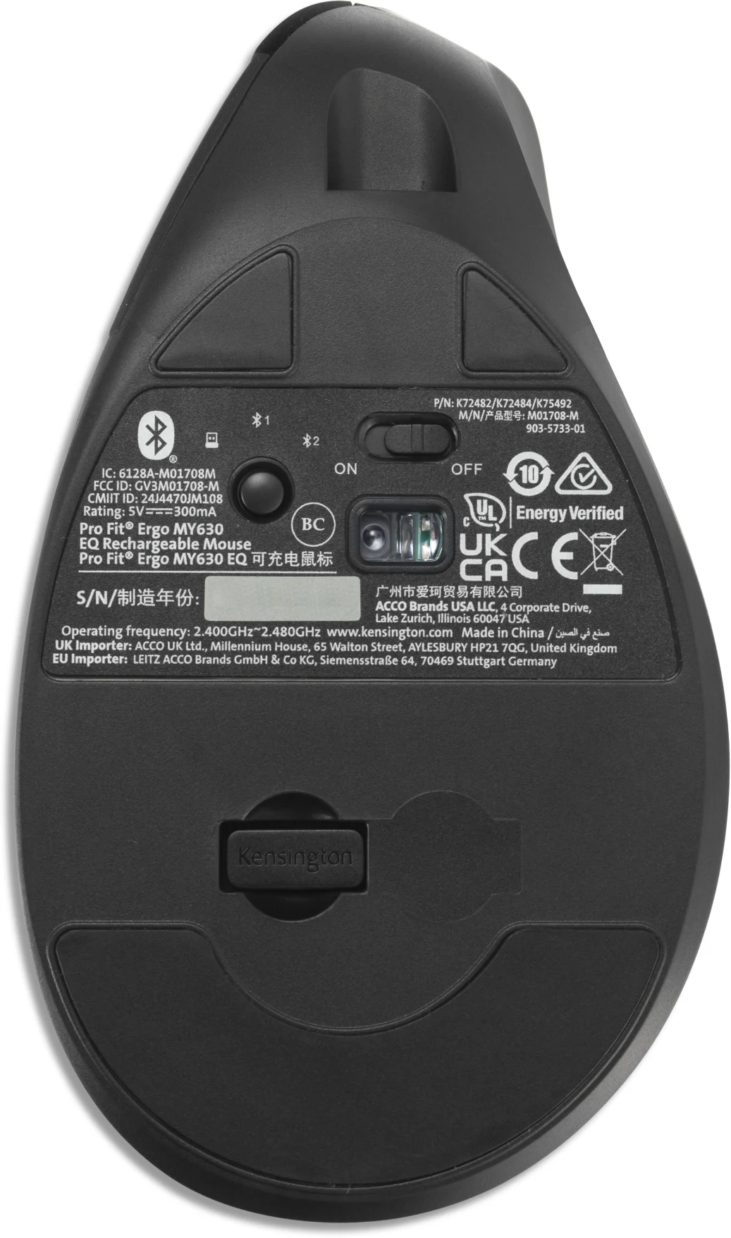 Imagen 5 de Mouse Ergonómico Inalámbrico Kensington Pro Fit, Vertical 1600dpi USB Negro