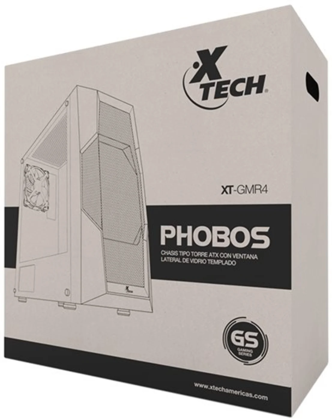 Imagen 6 de Gabinete Gamer Xtech XT-GMR4 Phobos Panel lat Vid templado ATX MTower Negro
