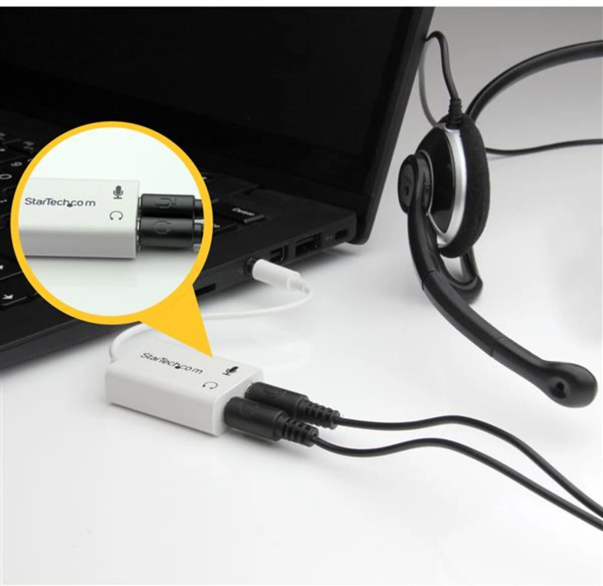 Imagen 4 de Adaptador de Audio StarTech Mini Jack 4 pin Macho a 2x 3 pin Hembra Jack/Mic