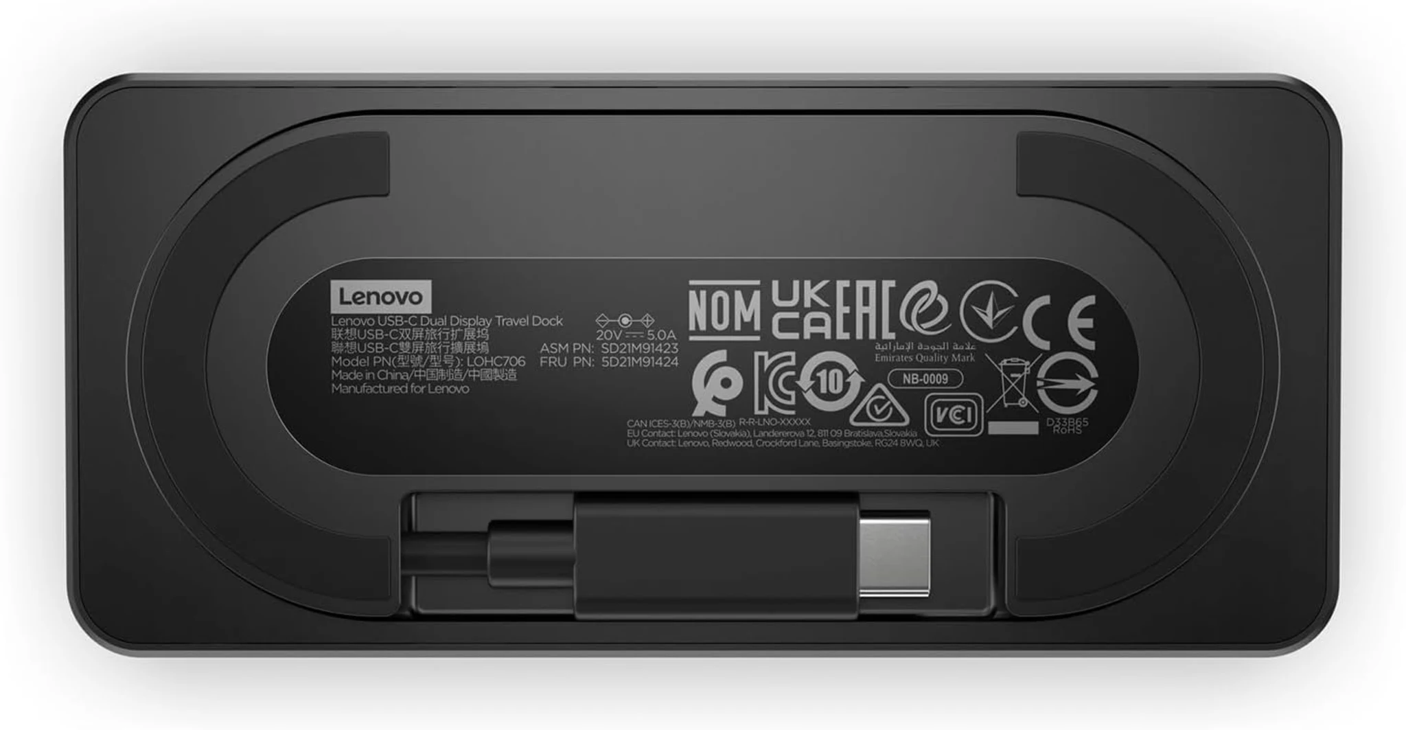 Imagen 2 de Docking Station Lenovo Travel Dock USB-C, Puertos USB3.2 2*USB-C LAN HDMI DP