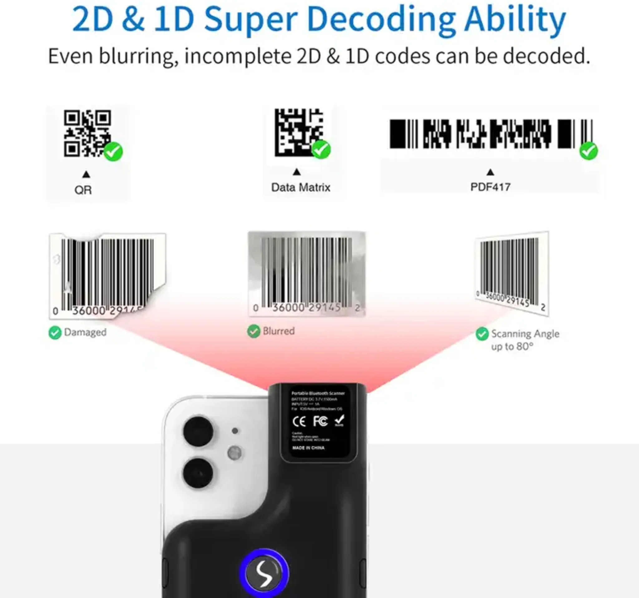 Imagen 4 de Lector de Codigo de Barras Symcode 2D para Celular R-75 Inalámbrico