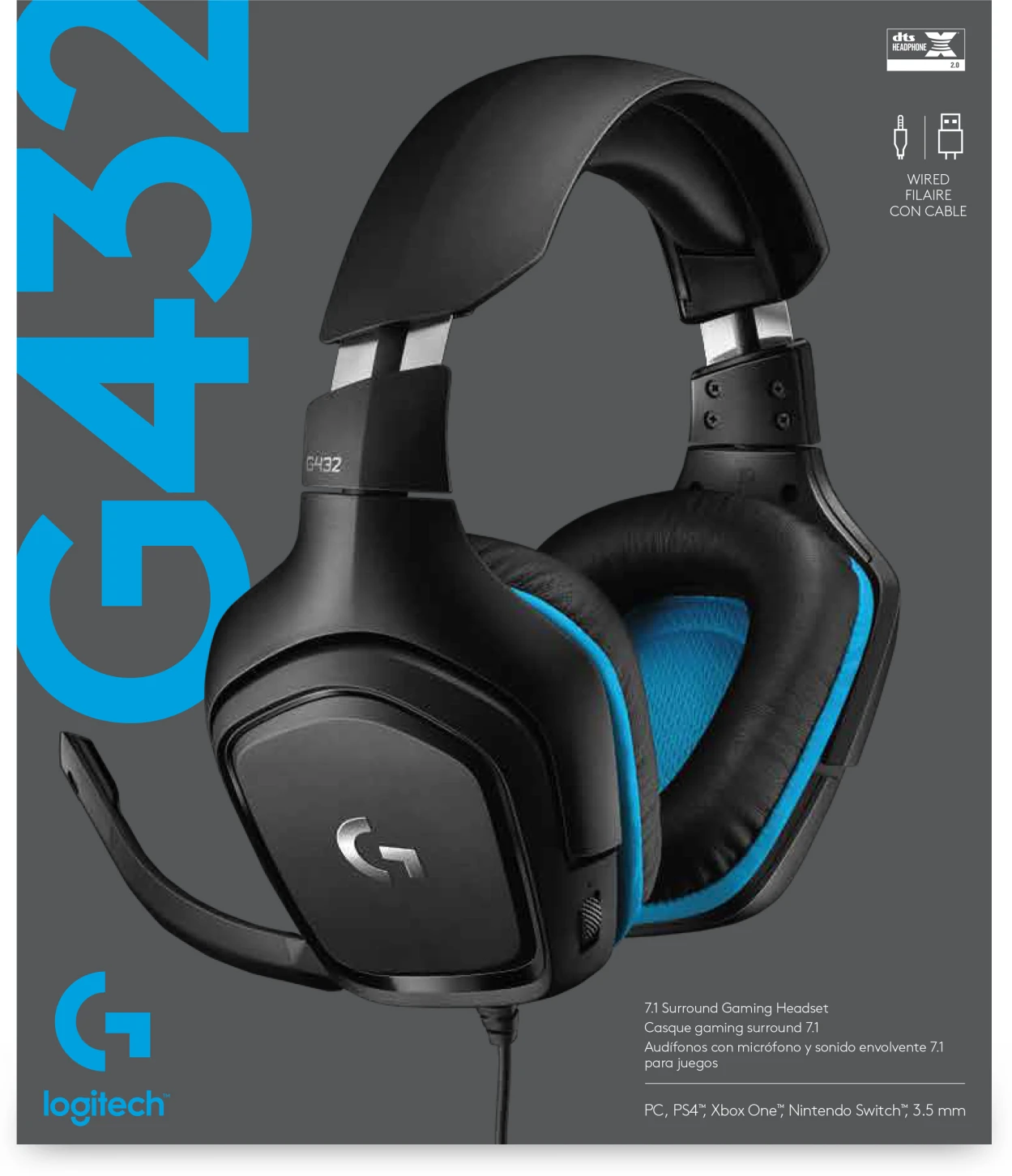 Imagen 4 de Cintillo Multimedia Logitech Gaming G432 alambrico sonido 7.1 20Hz-20kHz