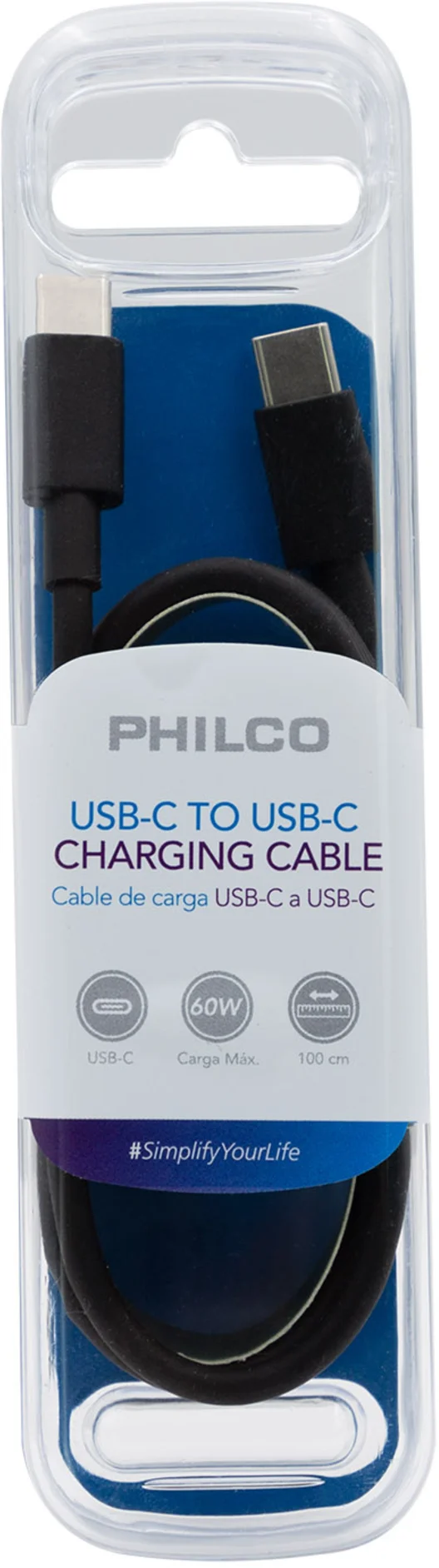 Imagen 2 de CABLE USB TIPO C - TIPO C CARGA Y DATOS 60W NEGRO