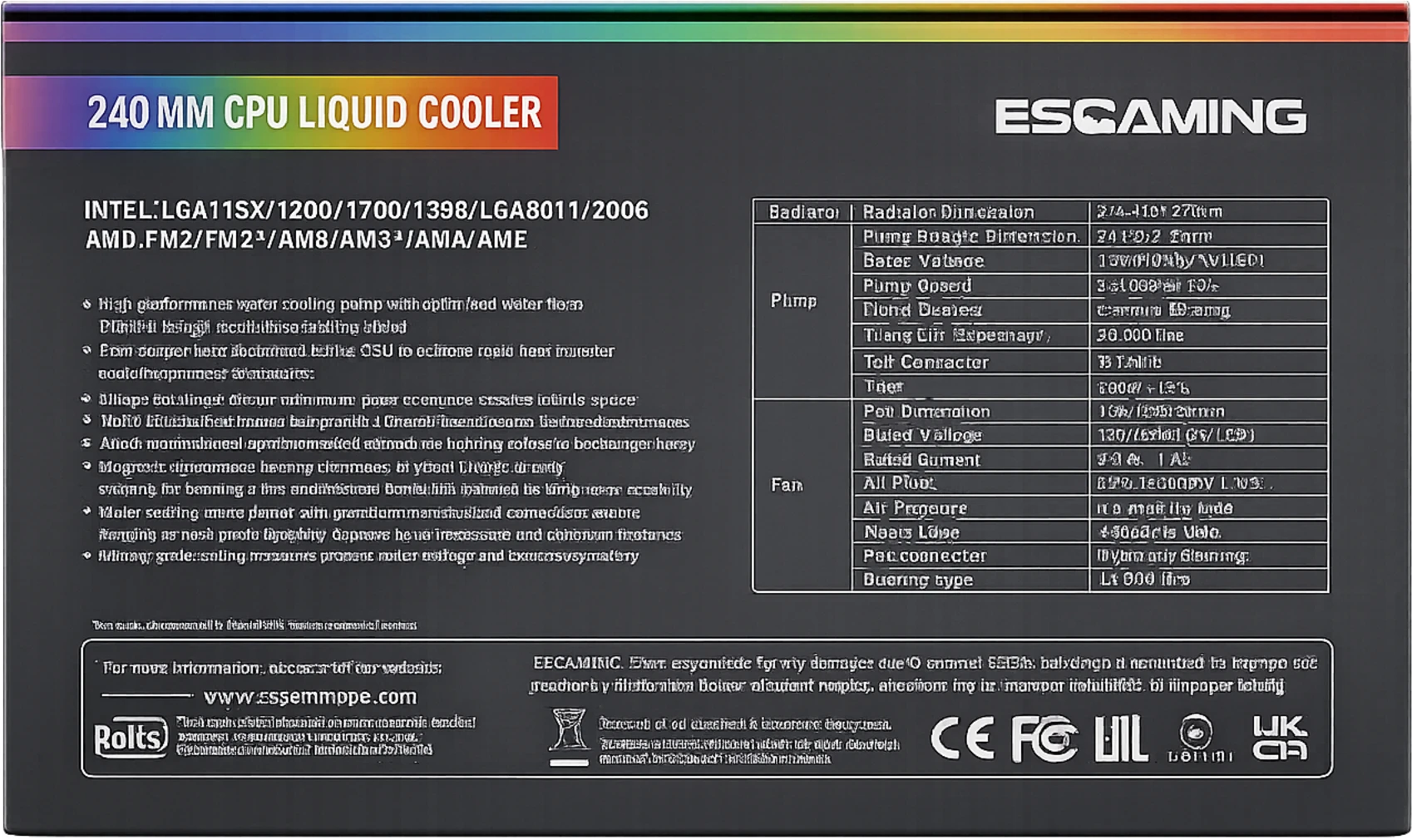 Imagen 4 de VENTILADOR CPU WATER COOLER CZ-240B-BK ARGB 240 ESGAMING