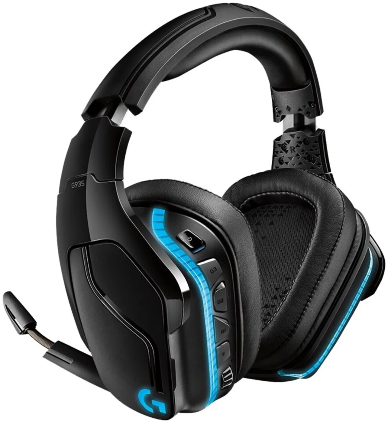 Imagen 2 de Audífonos Gamer Inalámbricos Logitech G935 RGB LightSync 7.1 DTS c/Mic Negro