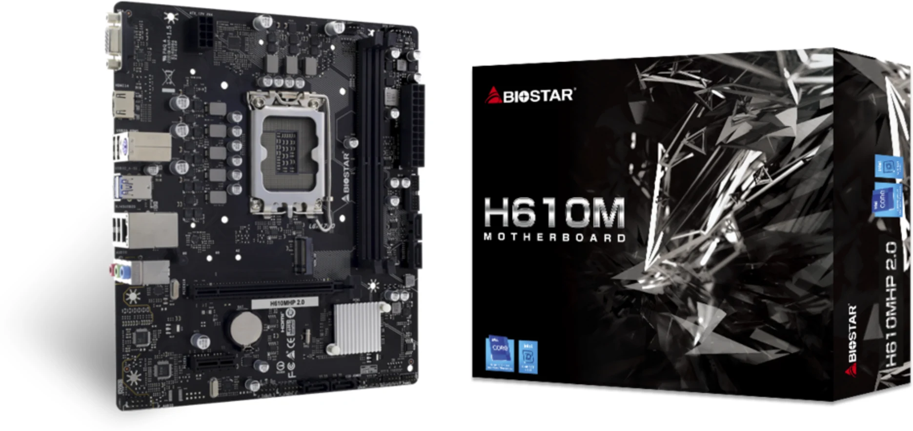 Imagen 0 de Tarjeta Madre BIOSTAR H610MHP2.0 LGA1700 14G 2*DDR4 M.2 LAN HDMI VGA USB3.2 mATX